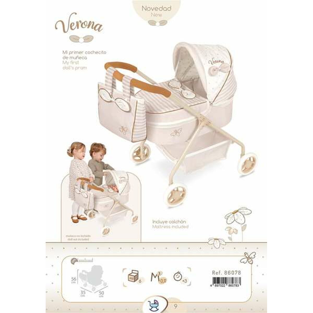 KALINDRA | BB. Doll Stroller Decuevas Verona 35 x 50 x 56 cm