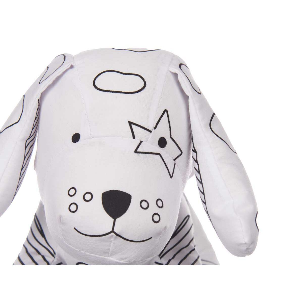 KALINDRA | BB. Colouring Plush Pincello White Black Cloth 13 x 14 x 20 cm Dog (8 Units)