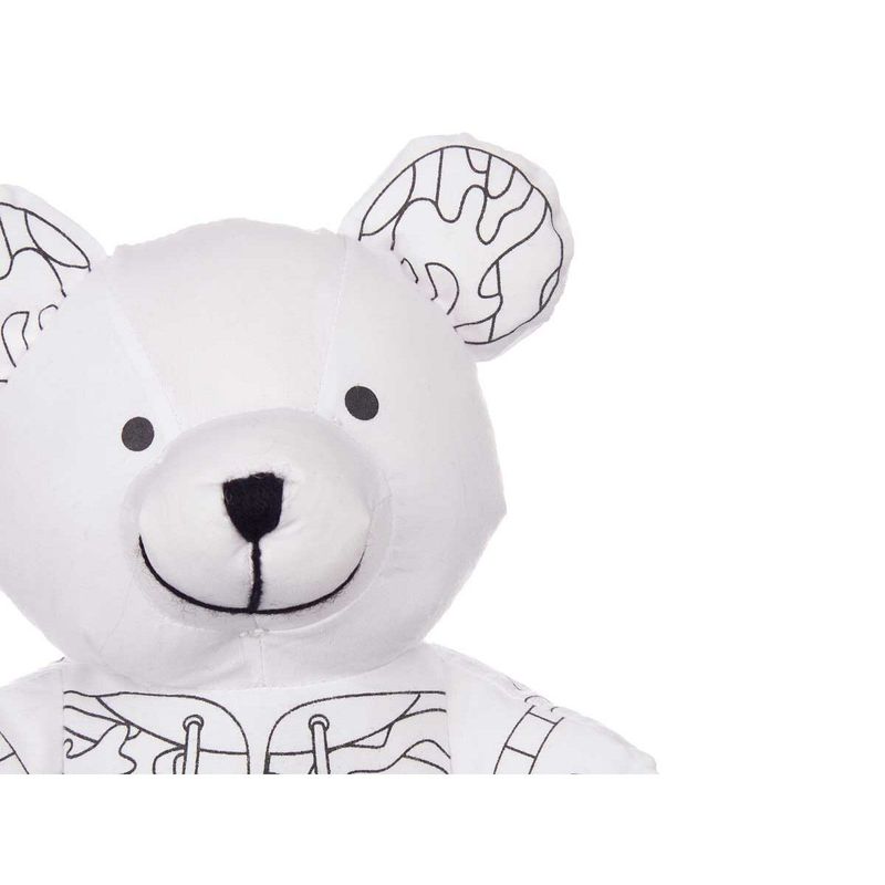 KALINDRA | BB. Colouring Plush Pincello White Black Cloth 17 x 21 x 12 cm Bear (8 Units)
