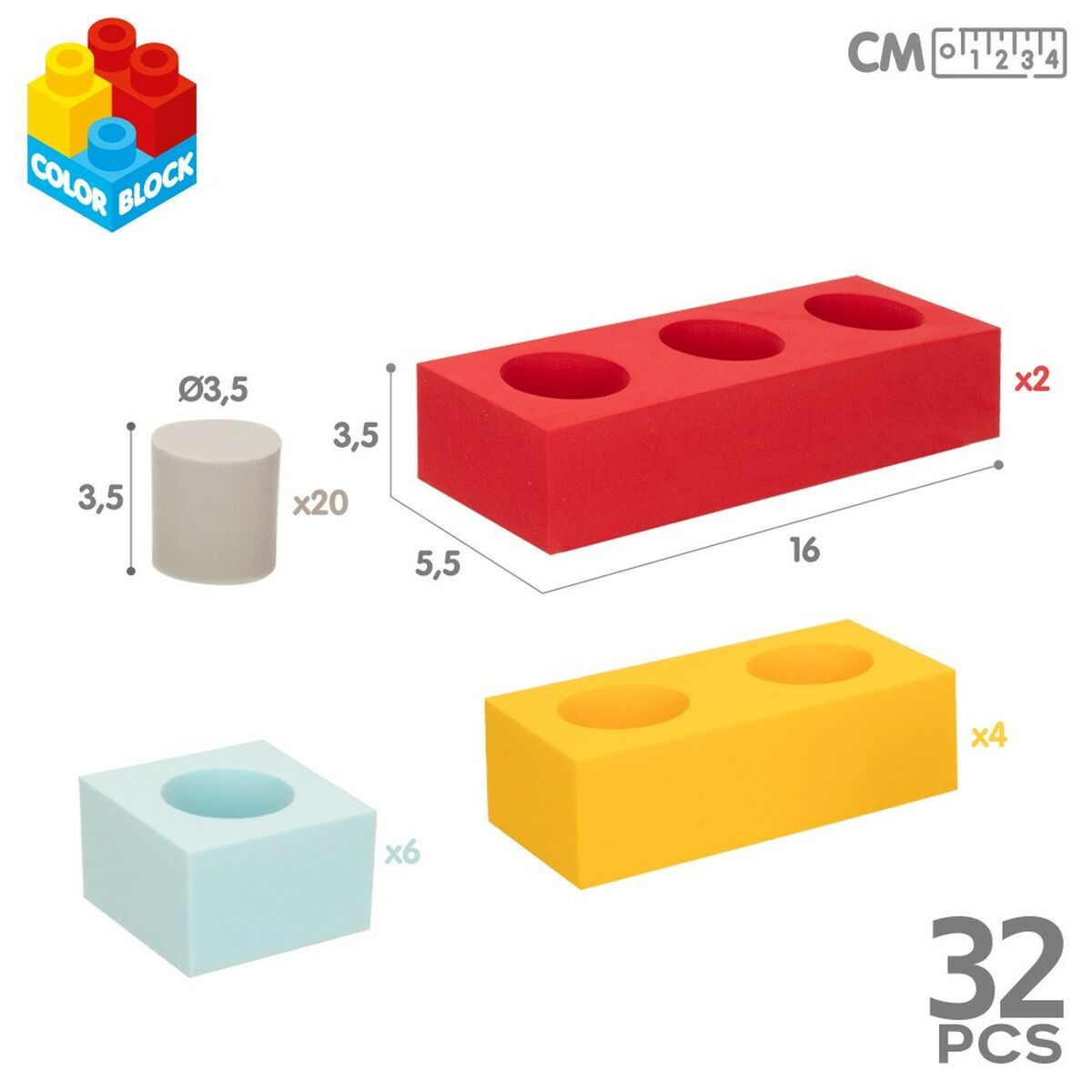KALINDRA | BB. Building Blocks Color Block 32 Pieces EVA (4 Units)