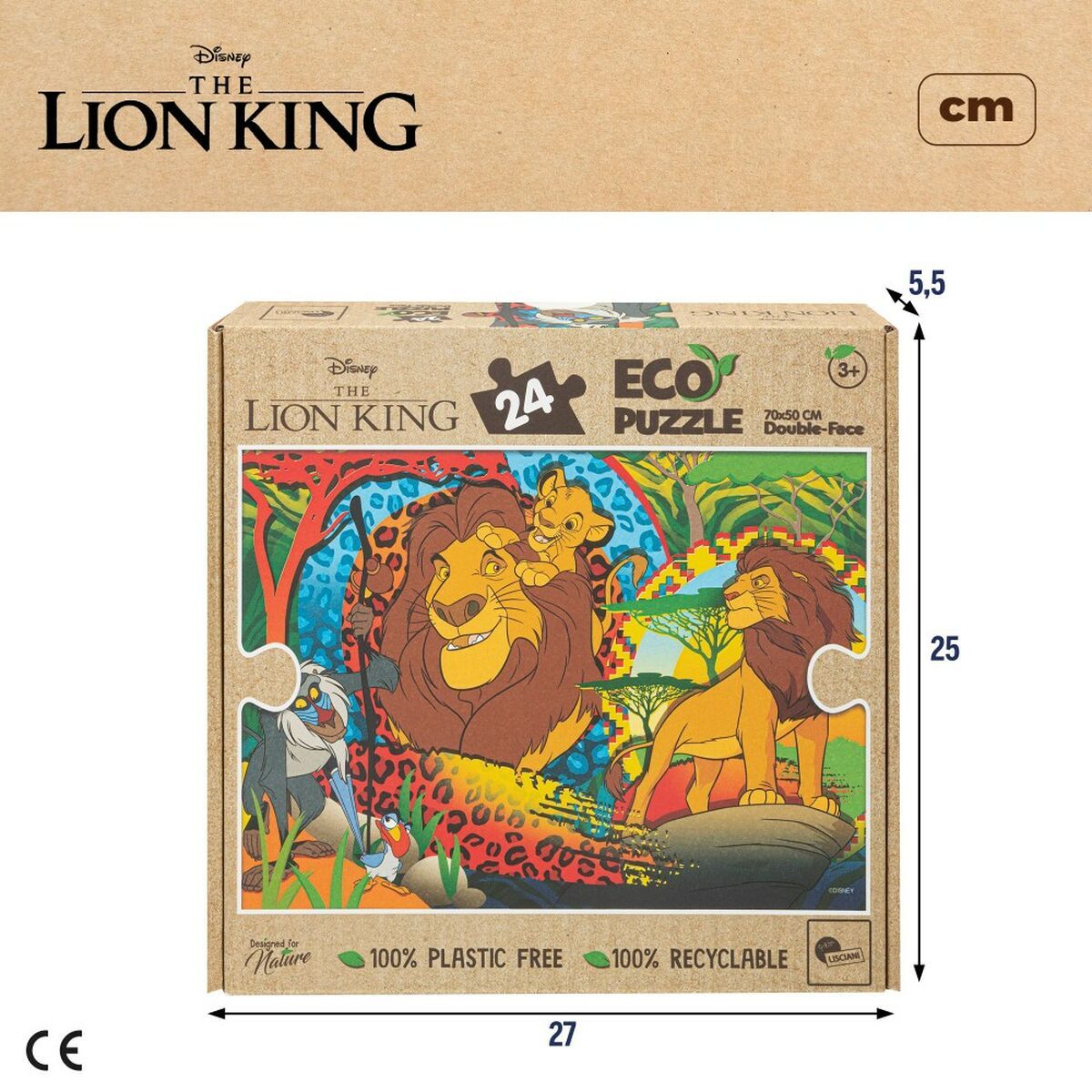 KALINDRA | BB. Child's Puzzle The Lion King Double-sided 24 Pieces 70 x 1,5 x 50 cm (12 Units)
