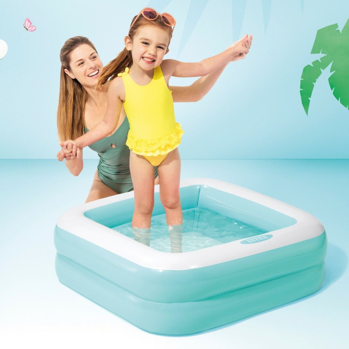 KALINDRA | BB. Inflatable Paddling Pool for Children Intex Squared 57 L 86 x 25 x 86 cm (6 Units)