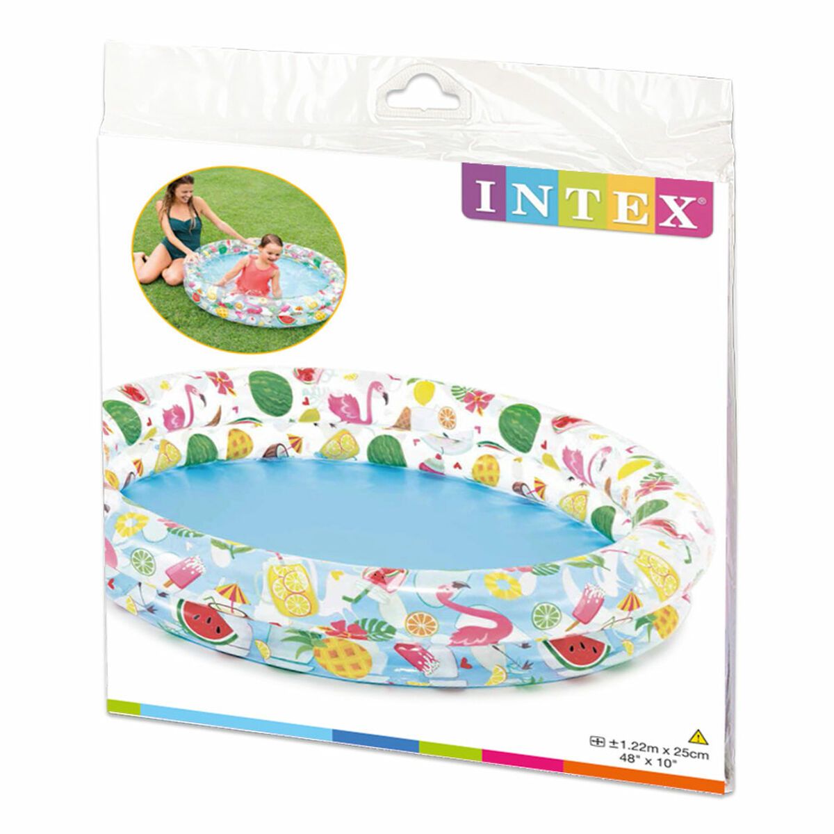 KALINDRA | BB. Inflatable Paddling Pool for Children Intex Tropical Rings 150 l 122 x 25 cm (12 Units)