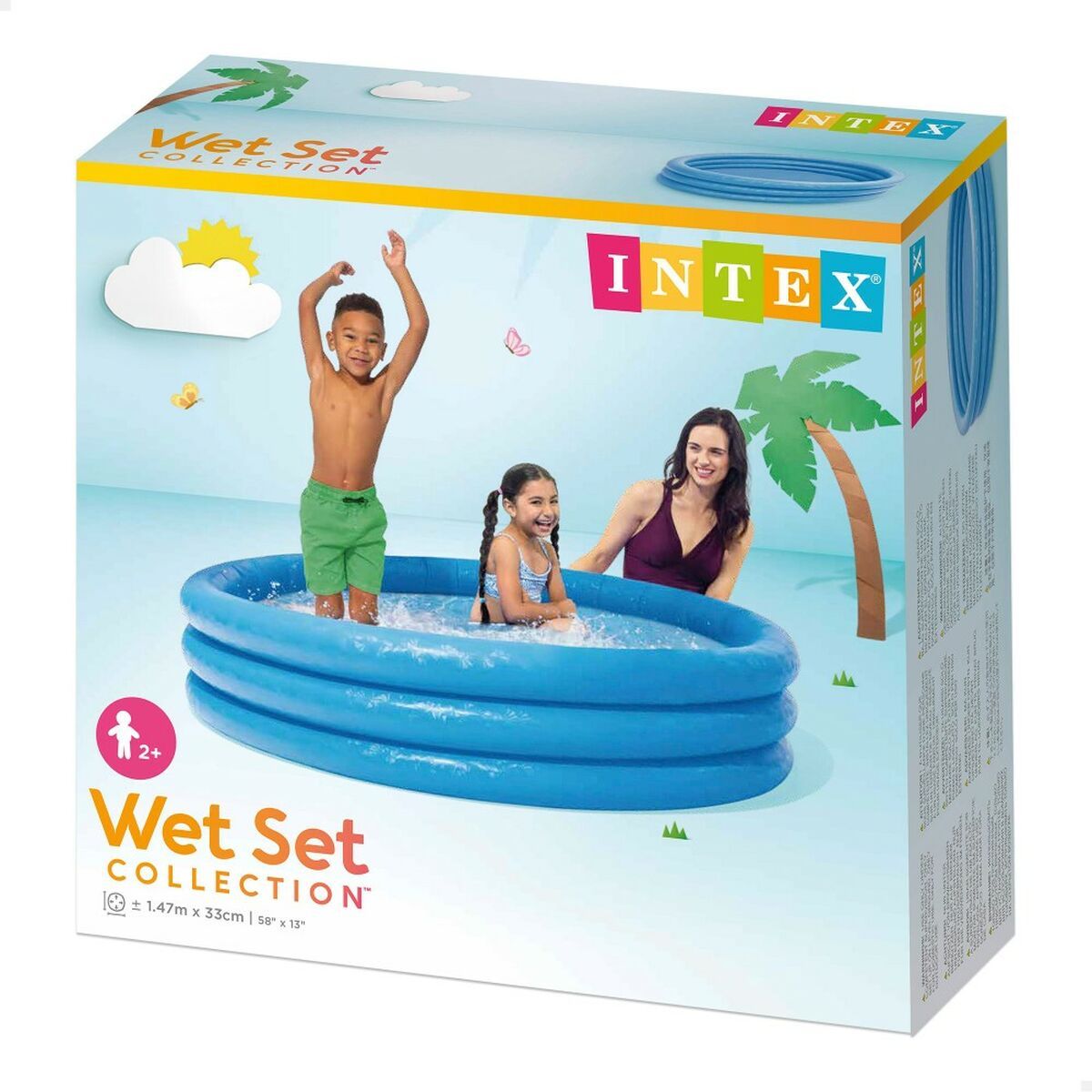 KALINDRA | BB. Inflatable Paddling Pool for Children Intex Blue Rings 330 L 147 x 33 cm (6 Units)