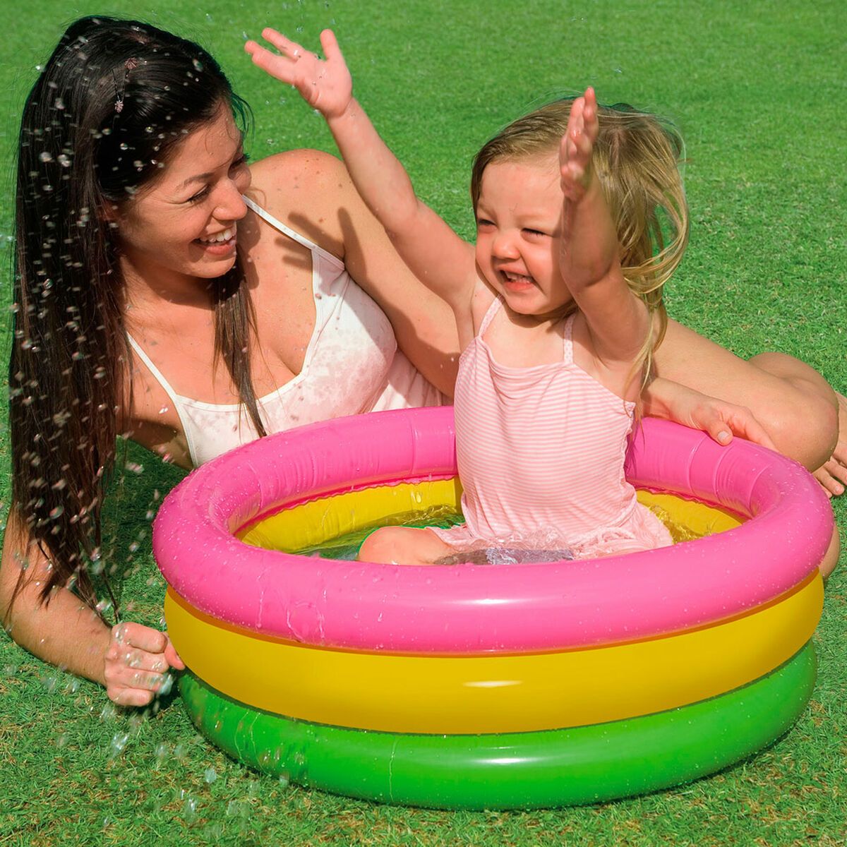 KALINDRA | BB. Inflatable Paddling Pool for Children Intex Sunset Glow Rings 28 L 61 x 22 x 61 cm (12 Units)