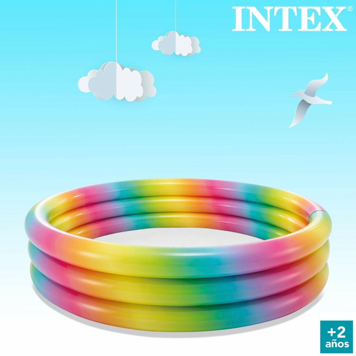 KALINDRA | BB. Inflatable Paddling Pool for Children Intex Multicolour Rings 581 L 168 x 38 x 168 cm (6 Units)