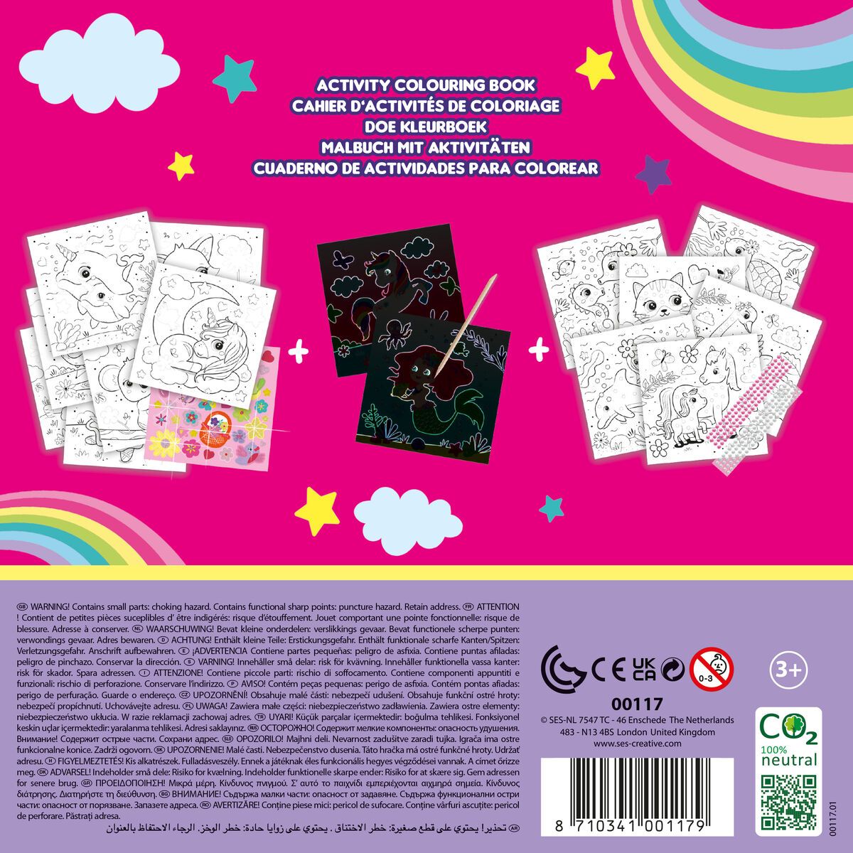 KALINDRA | BB. Pictures to colour in SES Creative Activity Colouring Book Set of stickers Notebook 3-in-1