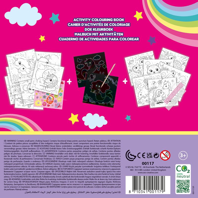KALINDRA | BB. Pictures to colour in SES Creative Activity Colouring Book Set of stickers Notebook 3-in-1
