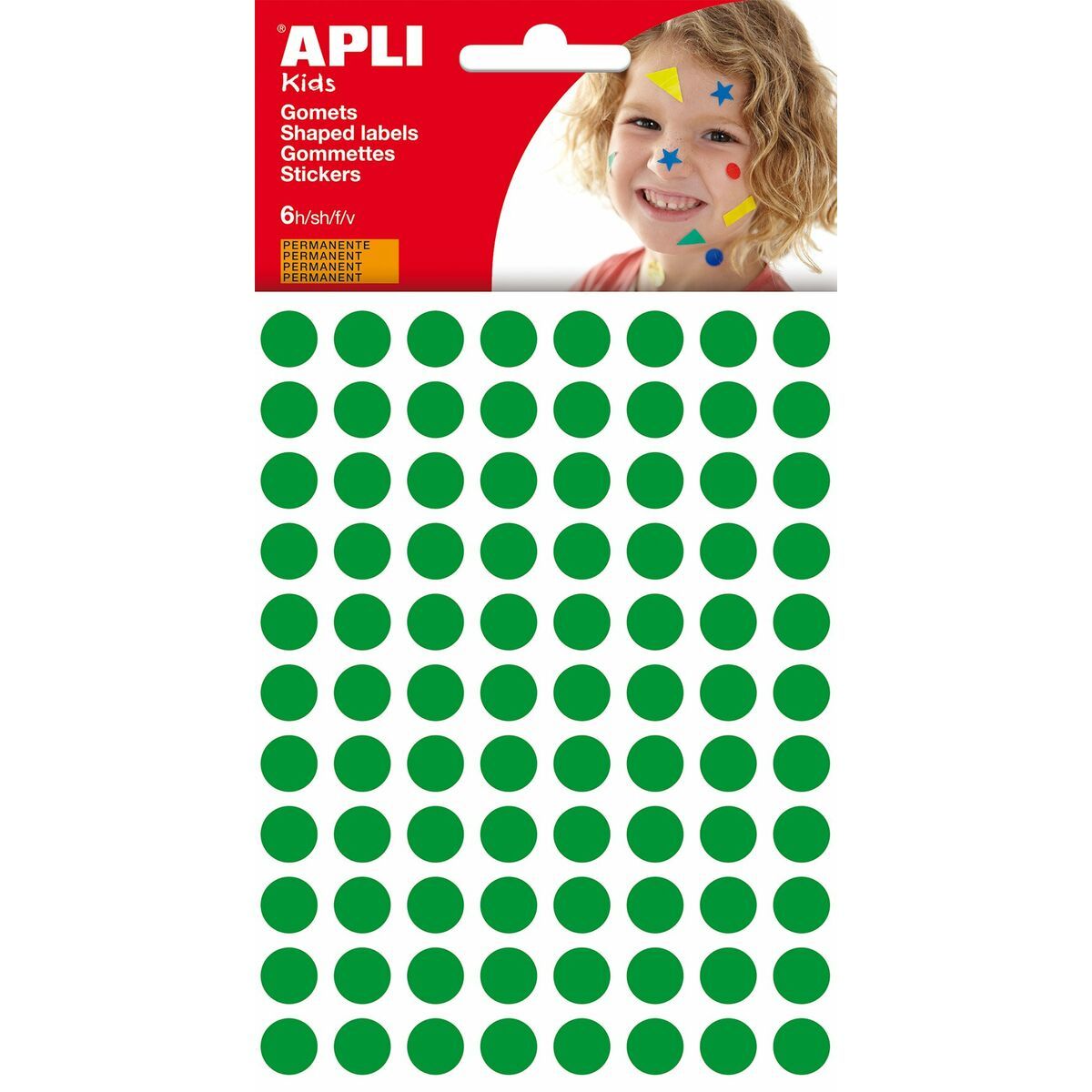 KALINDRA | BB. Stickers Apli Kids Gomets Green Circular (10 Units)