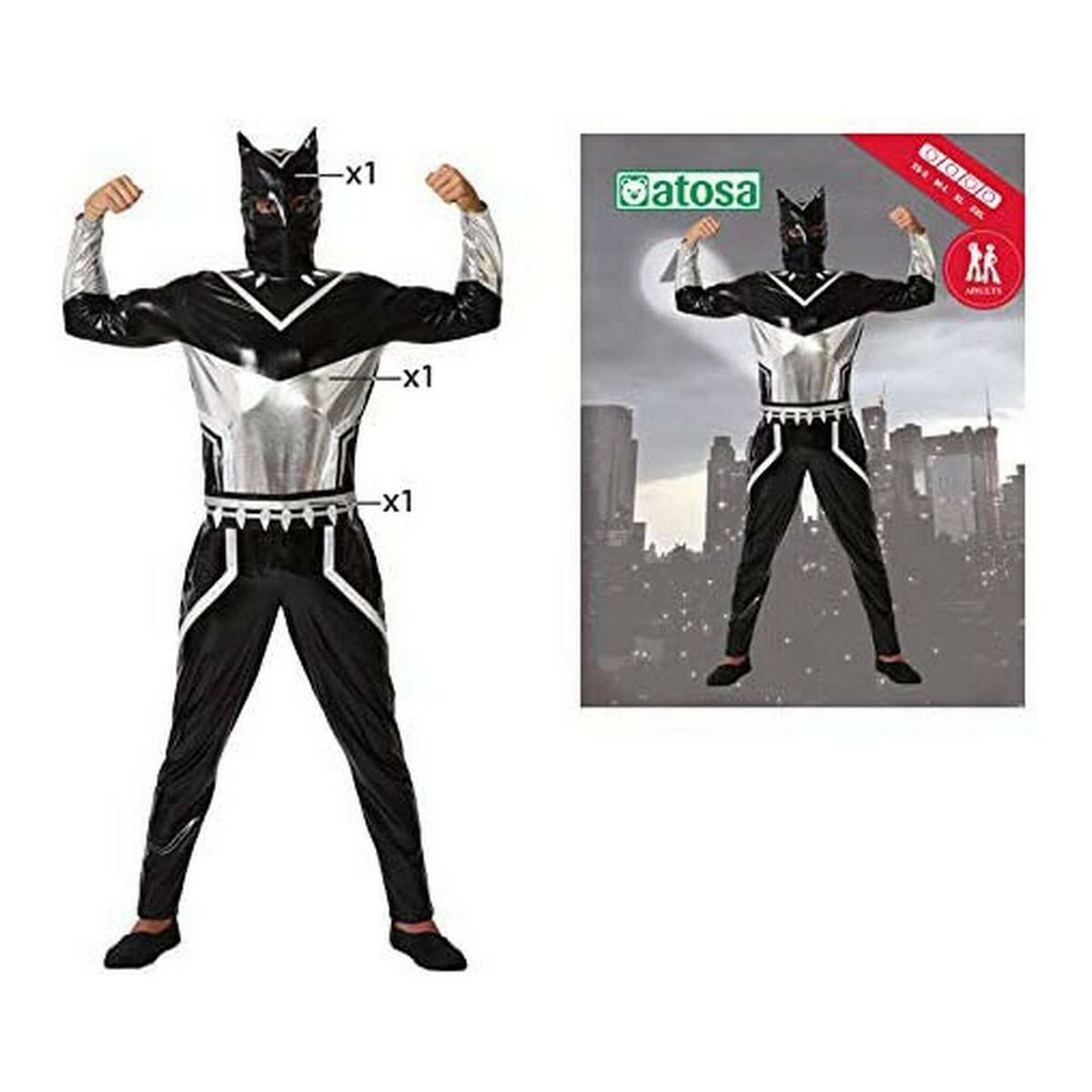 KALINDRA | BB. Costume for Adults Black Panther Black Superhero