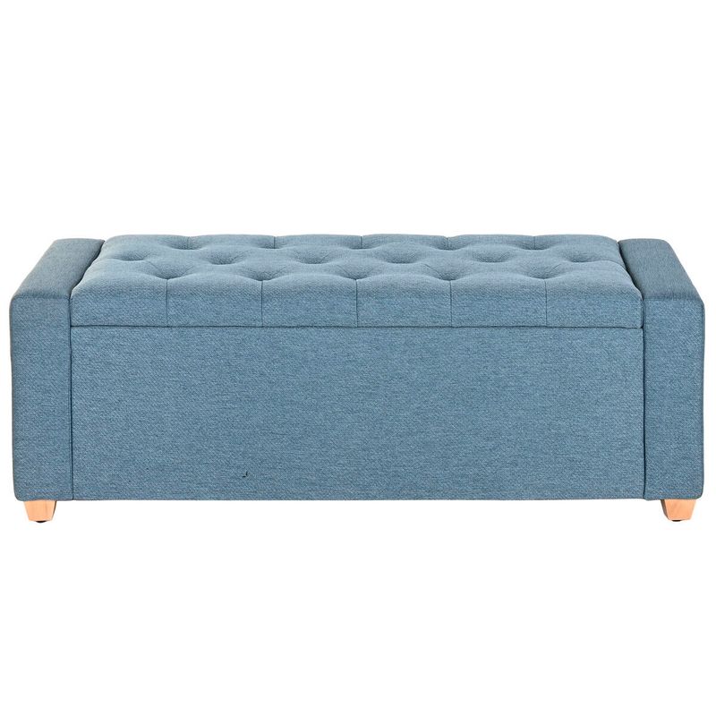 KALINDRA | BB. Hocker Home ESPRIT Blau Polyester Holz 120 X 50 X 42 CM