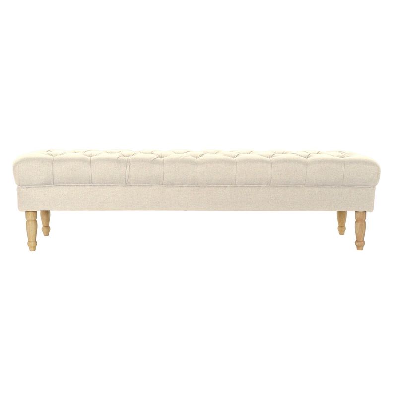 KALINDRA | BB. Hocker Home ESPRIT Creme Polyester Holz