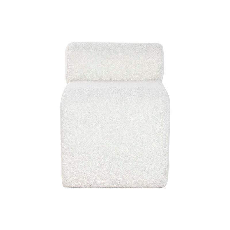 KALINDRA | BB. Hocker Home ESPRIT Weiß Polyester Holz MDF 48 x 69 x 63 cm