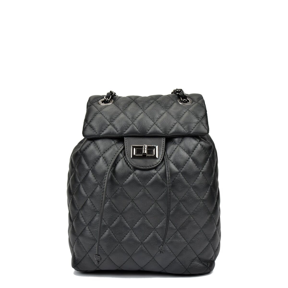 KALINDRA | BB. Casual Backpack Anna Luchini SS22-AL-2165-NERO Black 22 x 32 x 11 cm