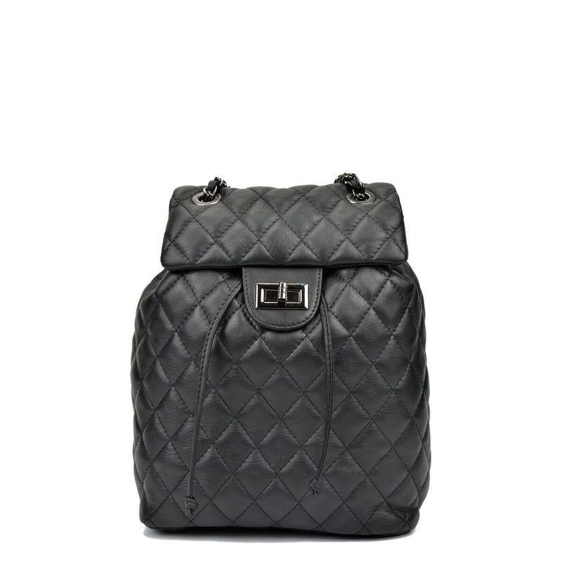 KALINDRA | BB. Casual Backpack Anna Luchini SS22-AL-2165-NERO Black 22 x 32 x 11 cm