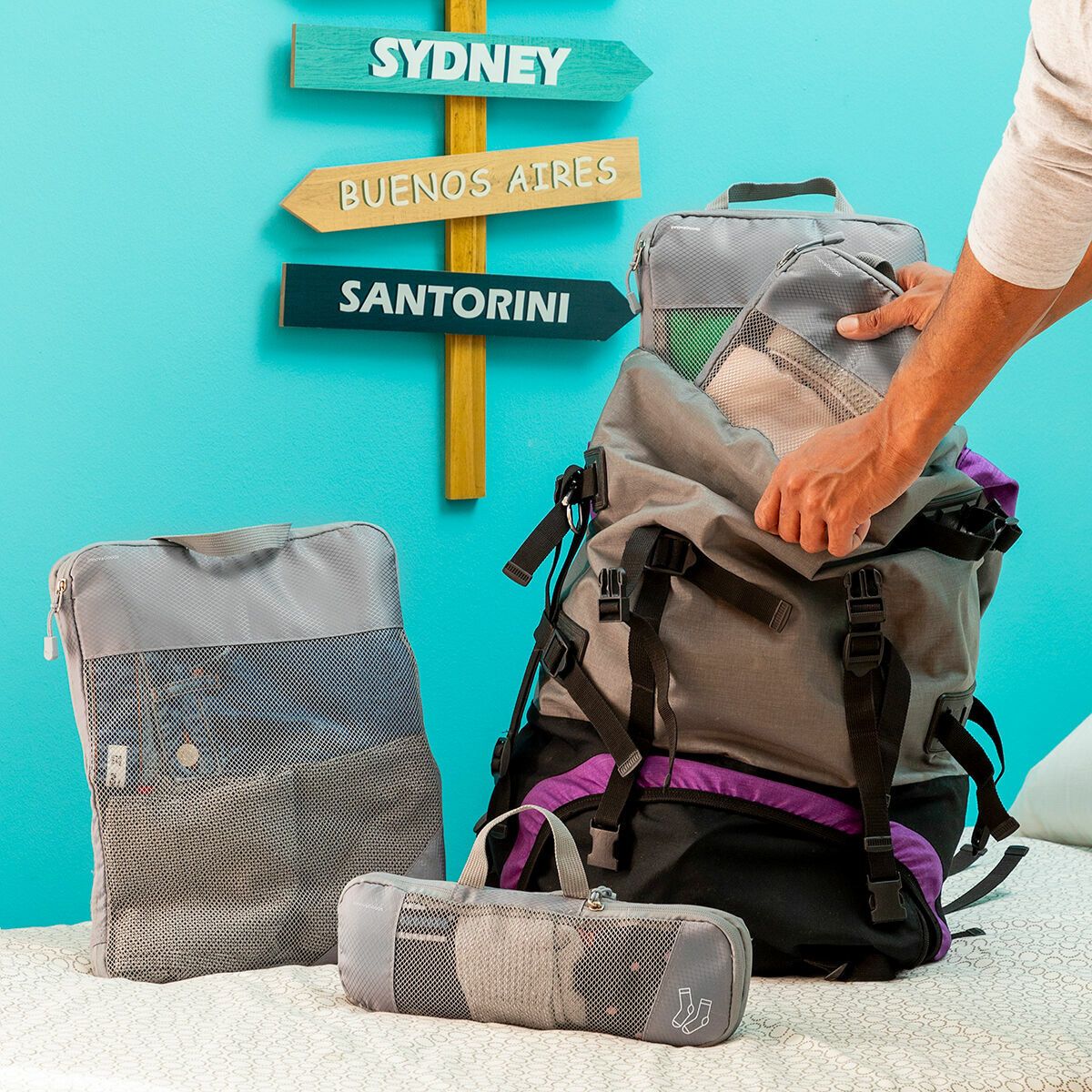 KALINDRA | BB. Suitcase Organiser Compression Bags Compakube InnovaGoods 4 Pieces