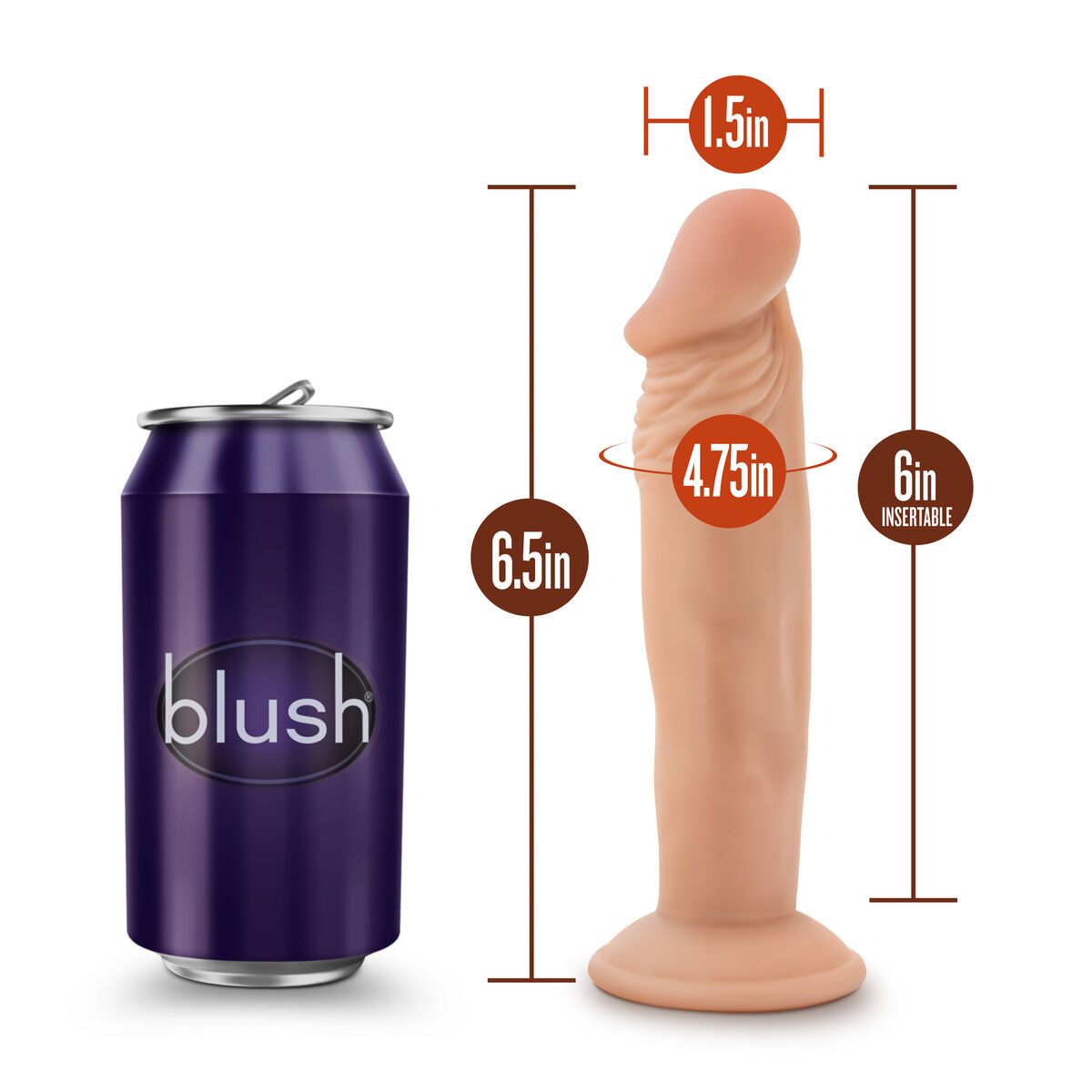 KALINDRA | BB. Realistic Dildo Blush Dr Skin PVC Ø 3,5 cm (16,5 cm) (15,5 cm)