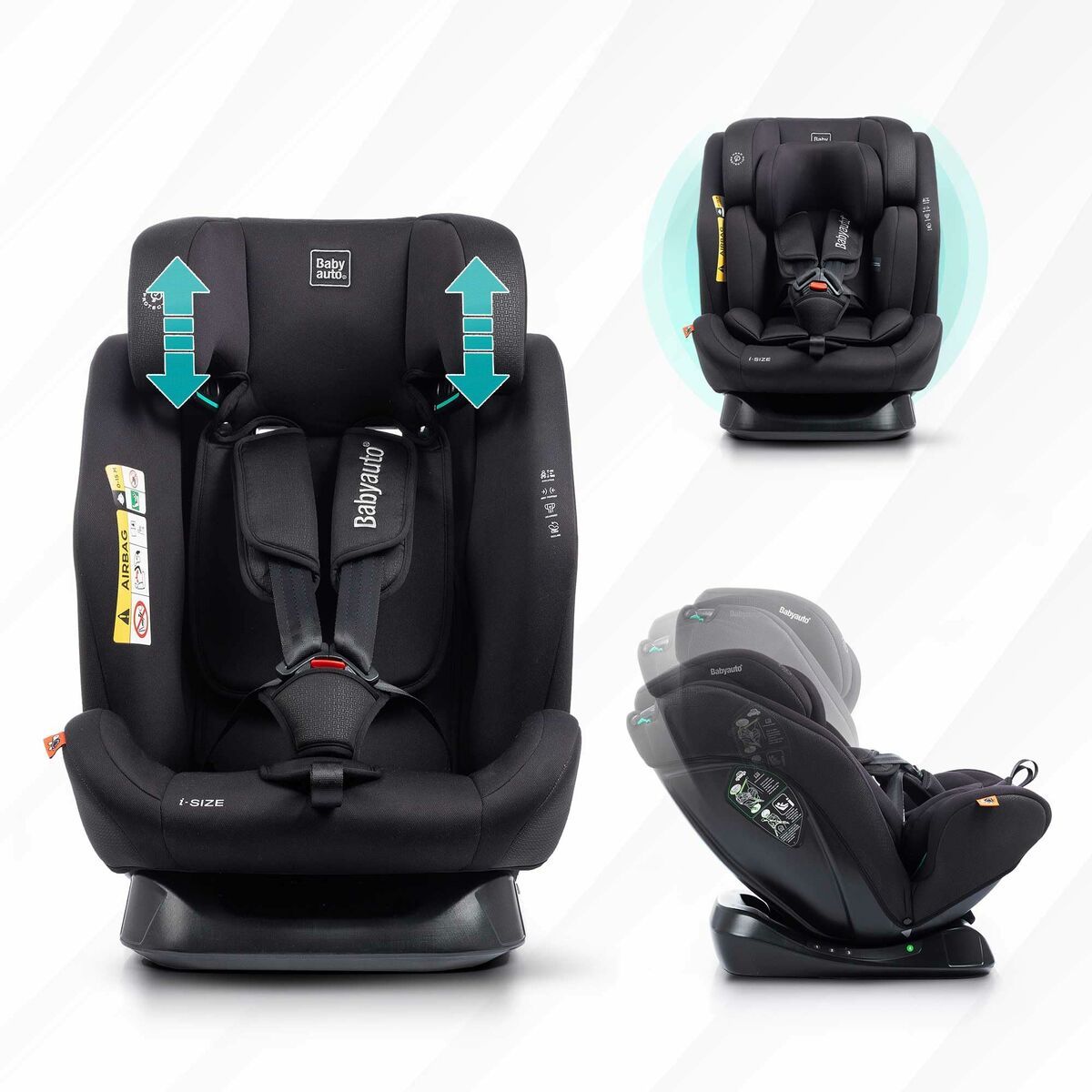 KALINDRA | BB. Car Chair Babyauto LOLO IBELT Black 0 (de 0 a 10 kilos) I (9 - 18 kg) II (15-25 kg) III (22 - 36 kg) Children's ECE R129/04