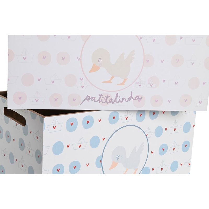 KALINDRA | BB. Storage Box DKD Home Decor Blue Pink MDF Wood 36 x 21 x 18 cm (2 Units)