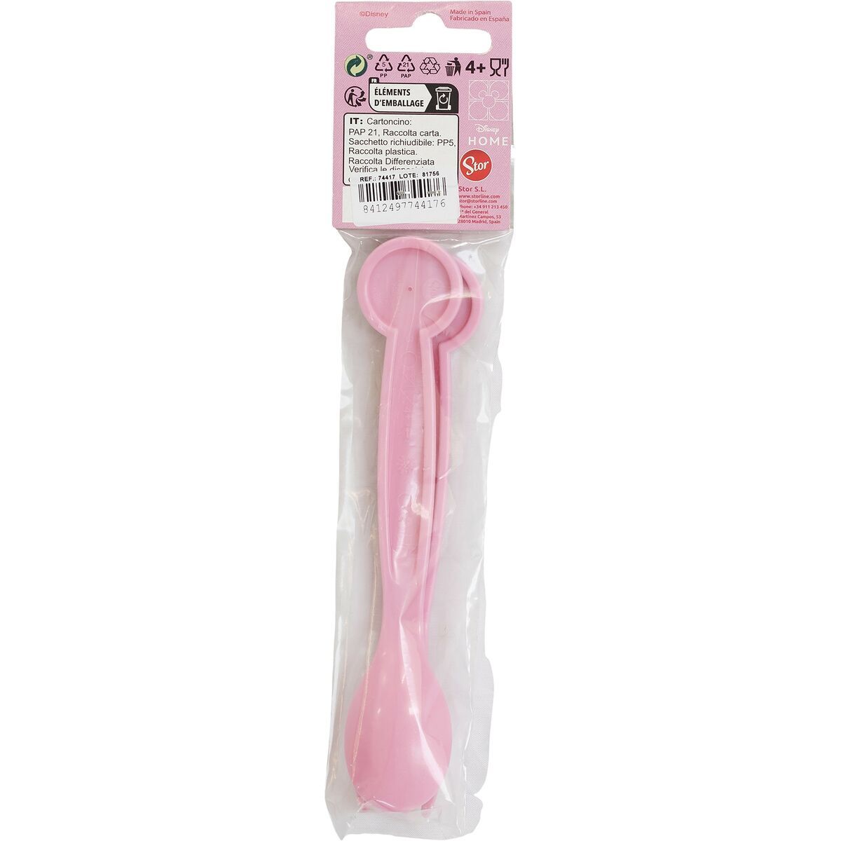 KALINDRA | BB. Cutlery set Minnie Mouse CZ11401 Pink Plastic 2 Pieces