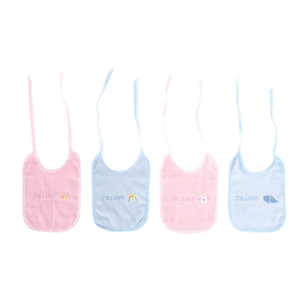KALINDRA | BB. Bib Set Home ESPRIT Pink Sky blue Cotton 19 x 29 x 3 cm (4 Units)