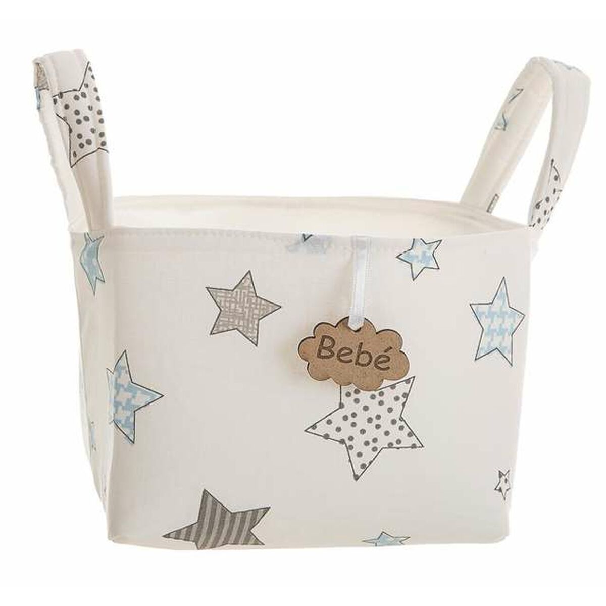KALINDRA | BB. Basket Printed Stars With handles 17 x 13,5 x 20 cm