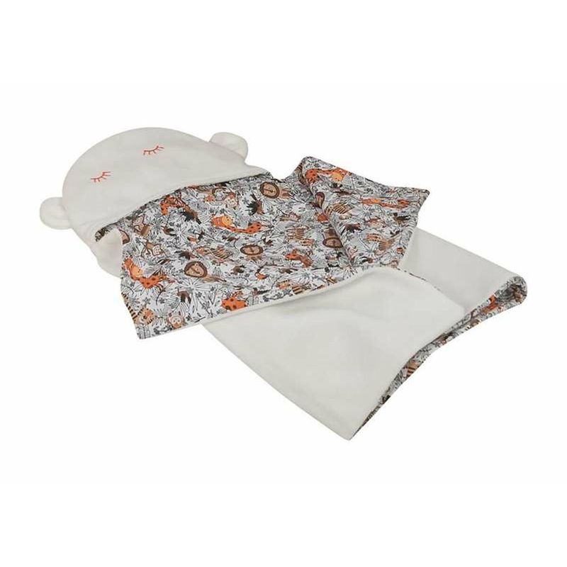 KALINDRA | BB. Baby blanket Reversible With hood 90 x 66 cm Jungle