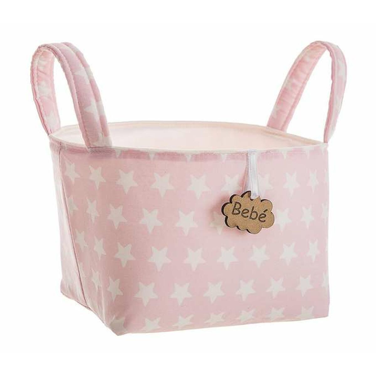 KALINDRA | BB. Basket Pink Stars With handles 17 x 13,5 x 20 cm