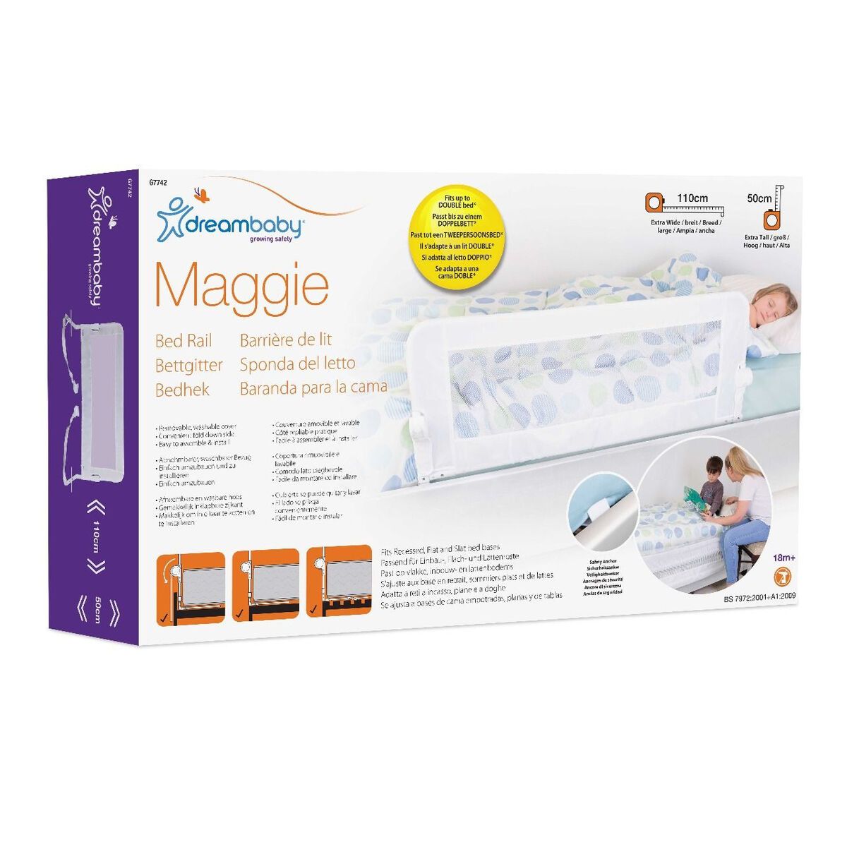 KALINDRA | BB. Bed safety rail Dreambaby Maggie 110 x 50 cm