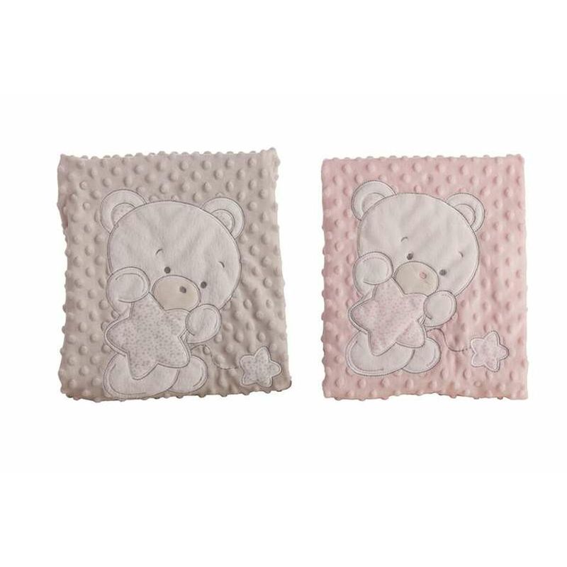 KALINDRA | BB. Couverture de bébé Ours Rose Broderie Double