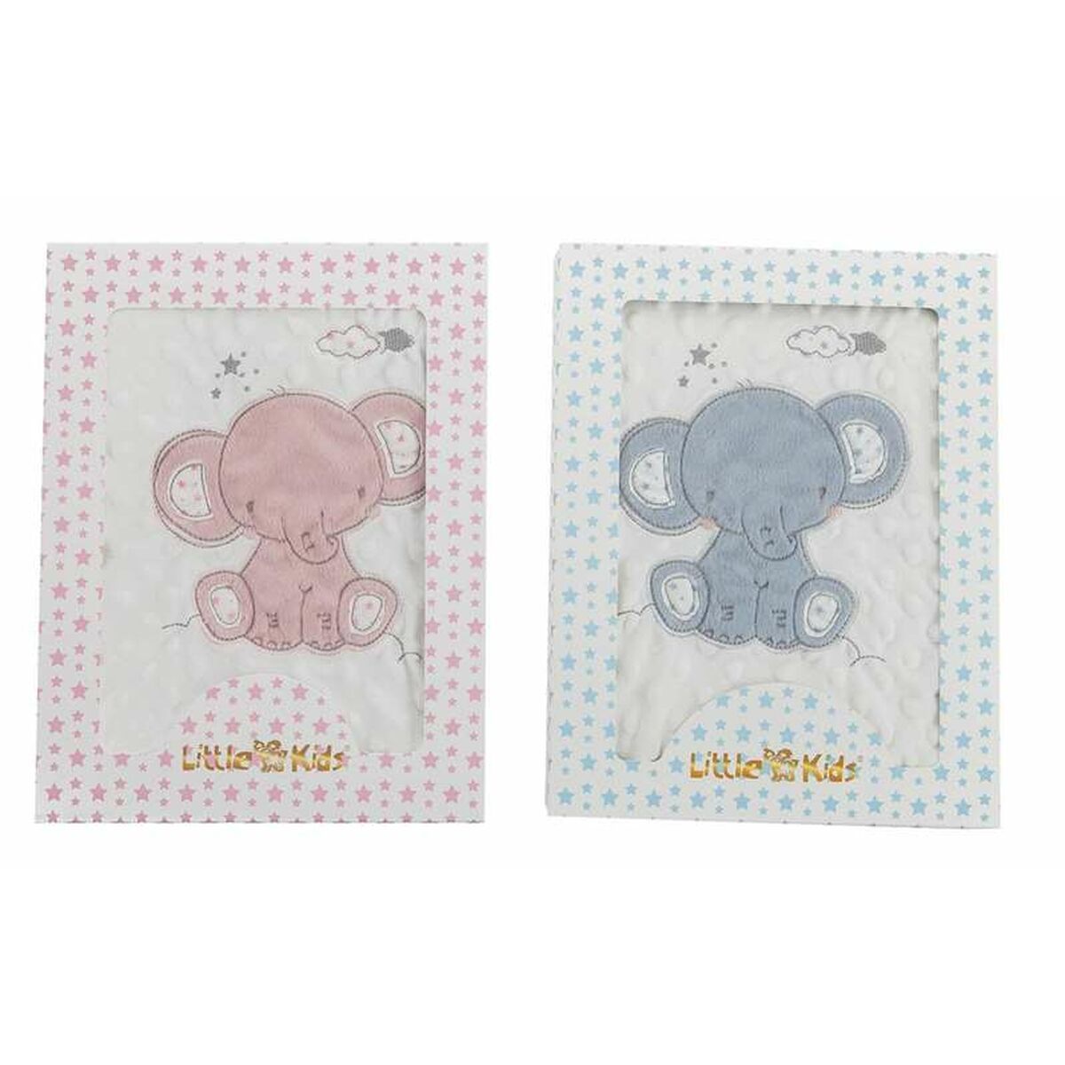 KALINDRA | BB. Baby blanket Elephant Pink Embroidery Double-sided 100 x 75 cm