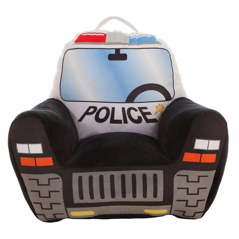 KALINDRA | BB. Kindersessel Polizeiwagen 52 x 48 x 51 cm Schwarz Acryl (52 x 48 x 51 cm)