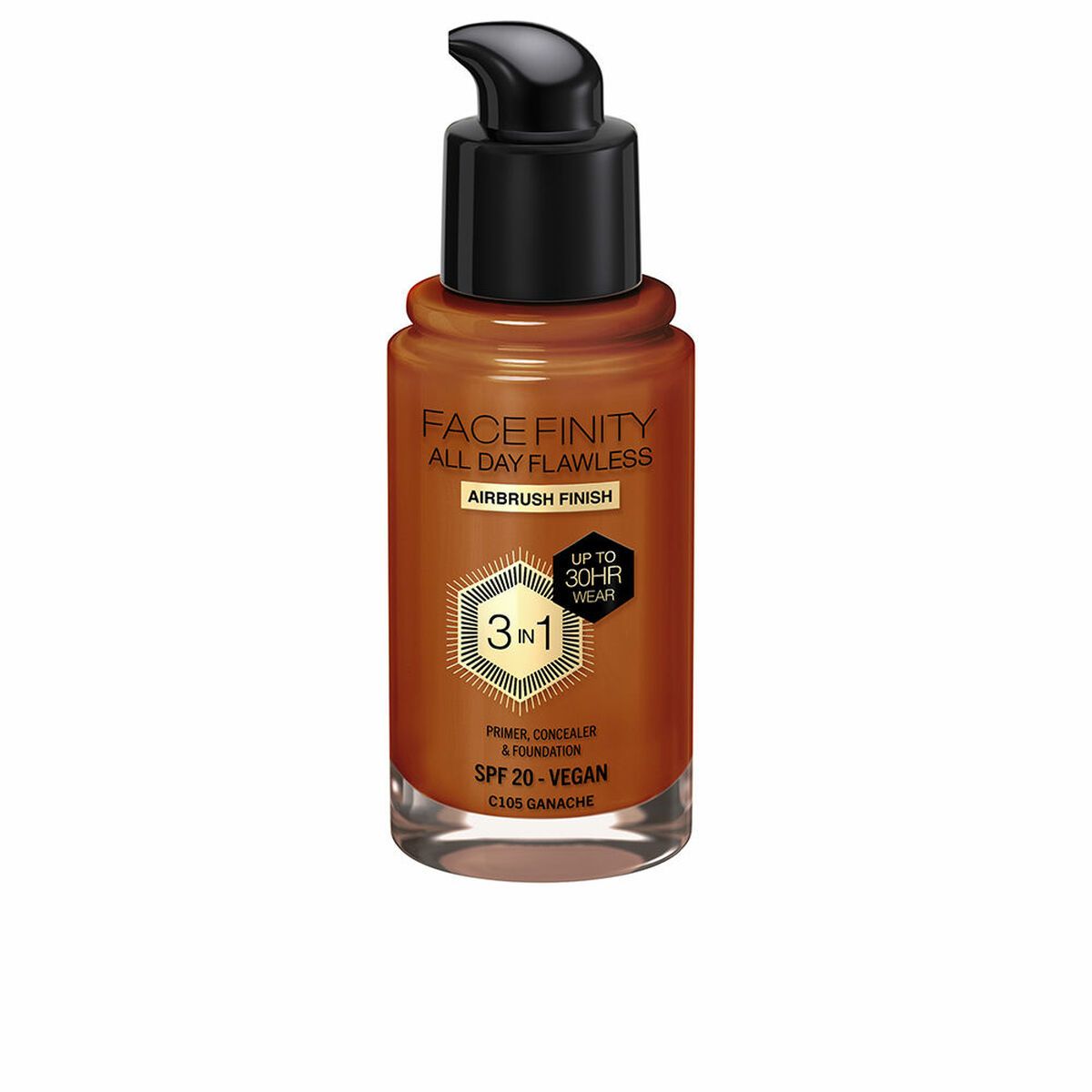 KALINDRA | BB. Crème Make-up Base Max Factor Face Finity All Day Flawless Nº C105 Ganache C105-Ganache Spf 20 30 ml 3-in-1