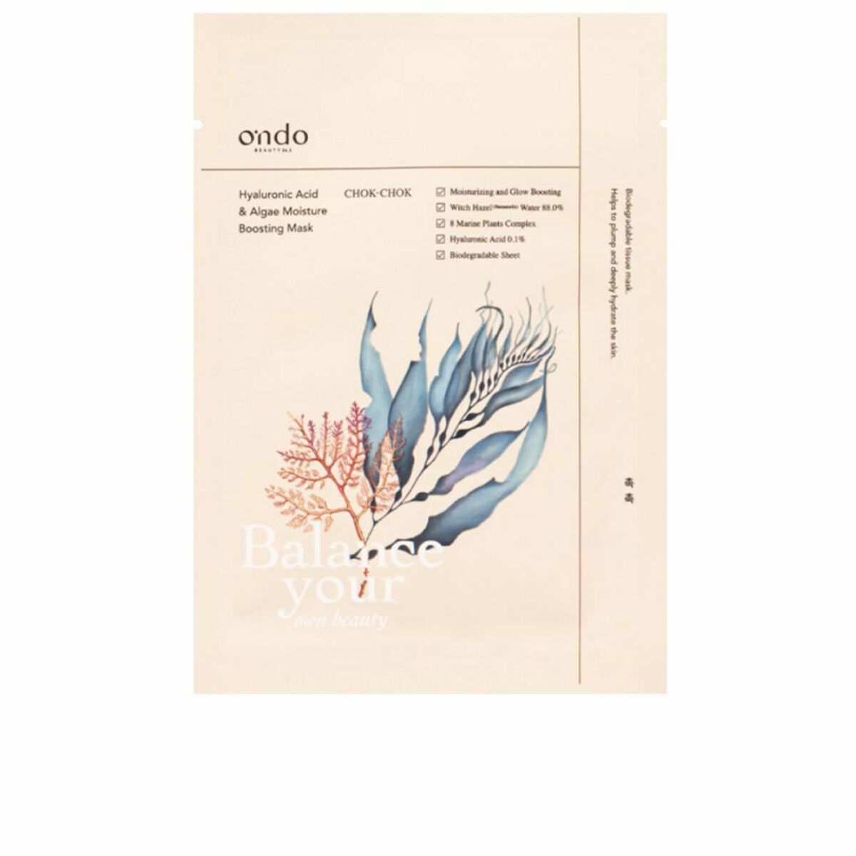 KALINDRA | BB. Hydrating Mask Ondo Beauty 36.5 HYALURONIC ACID &amp; ALGAE MOISTURE 25 ml Hyaluronic Acid Marine algae