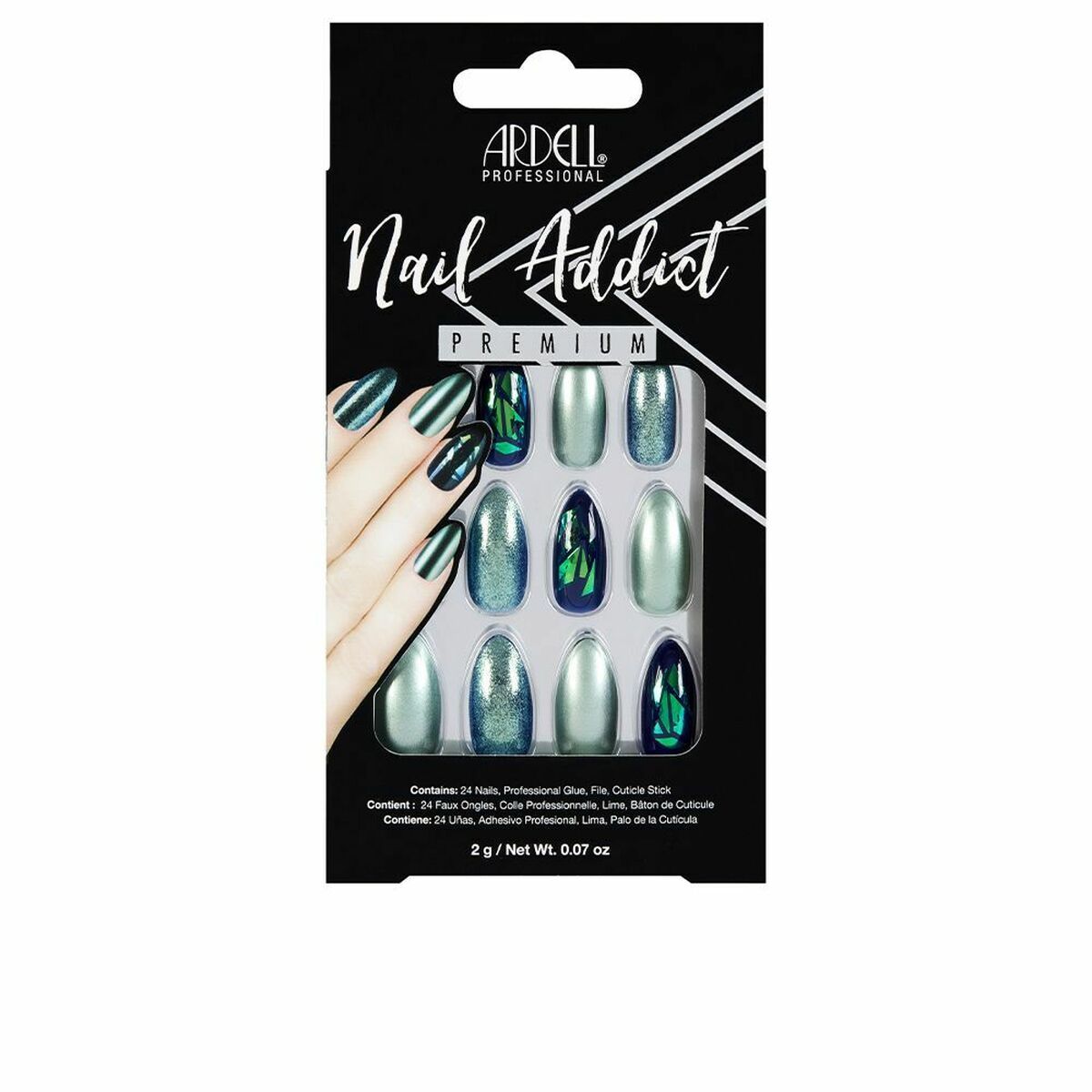 KALINDRA | BB. False nails Ardell 75887 Green Glitter Chrome (1 Unit)