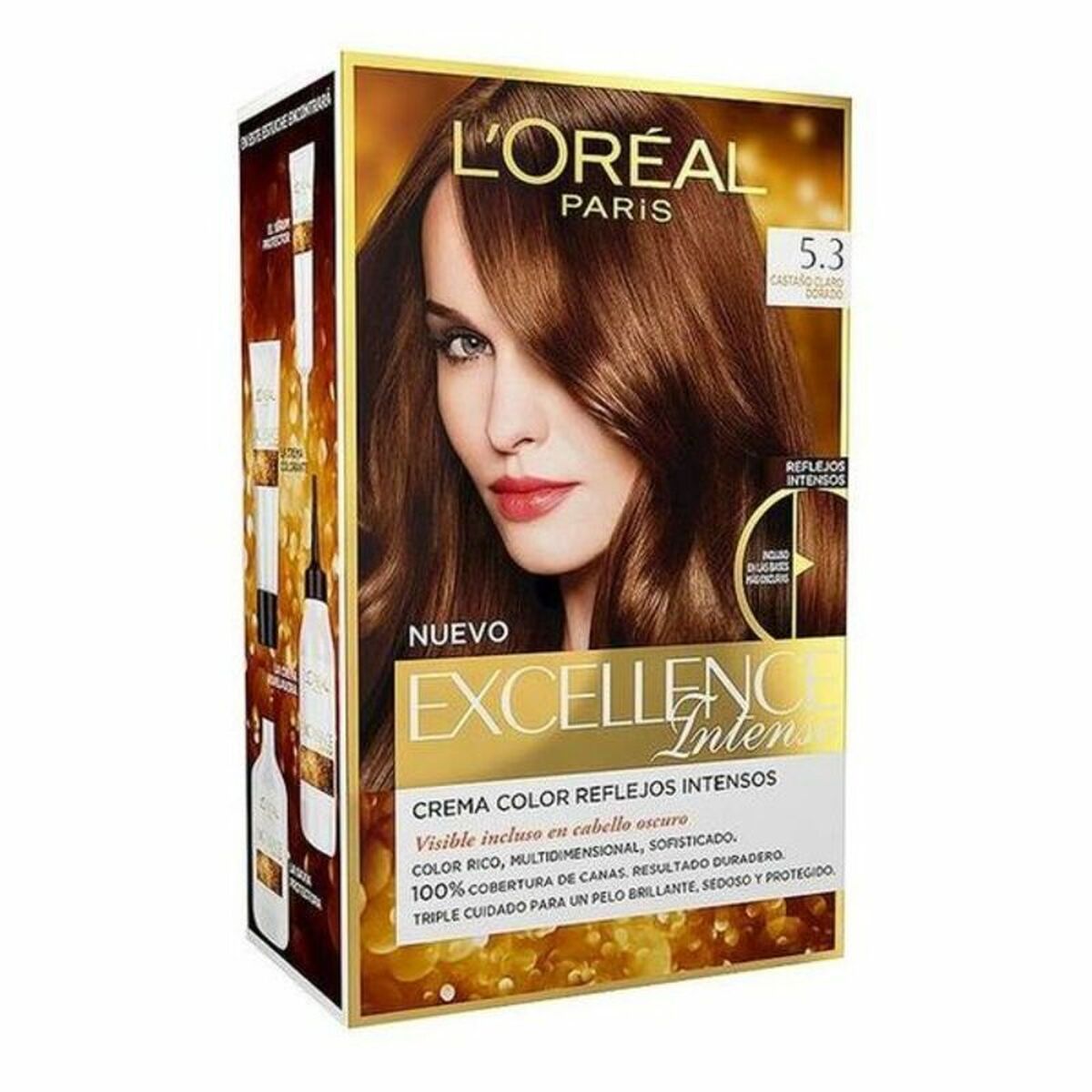 KALINDRA | BB. Permanent Dye L'Oreal Make Up Excellence Light Golden Brown Nº 5,3 Castano Claro Dorado Nº 5,3-Castano Claro Dorado (1 Unit)