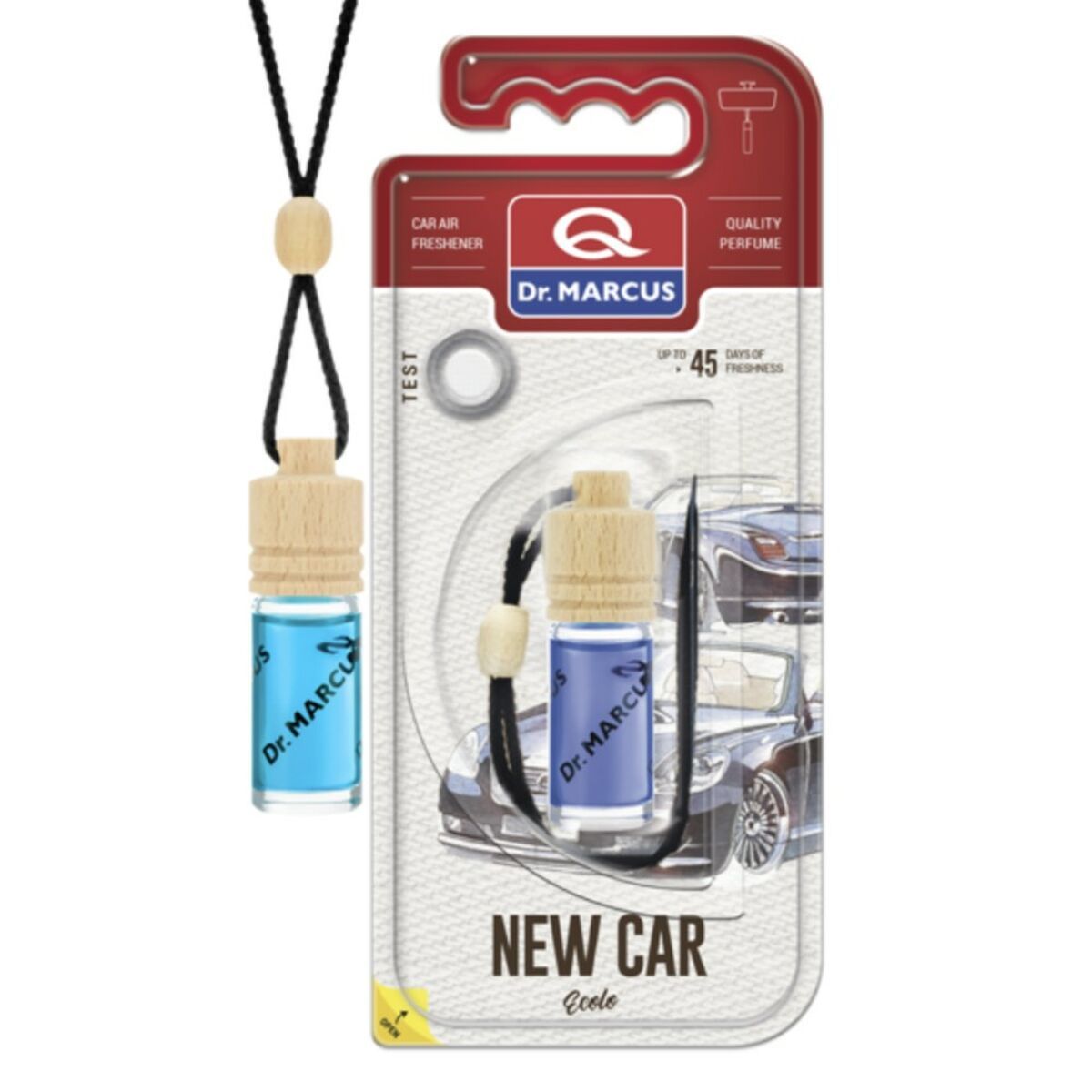 KALINDRA | BB. Car Air Freshener Dr Marcus Ecolo New Car 4,5 ml Wood Crystal Fragrance Pendant 4 Pieces