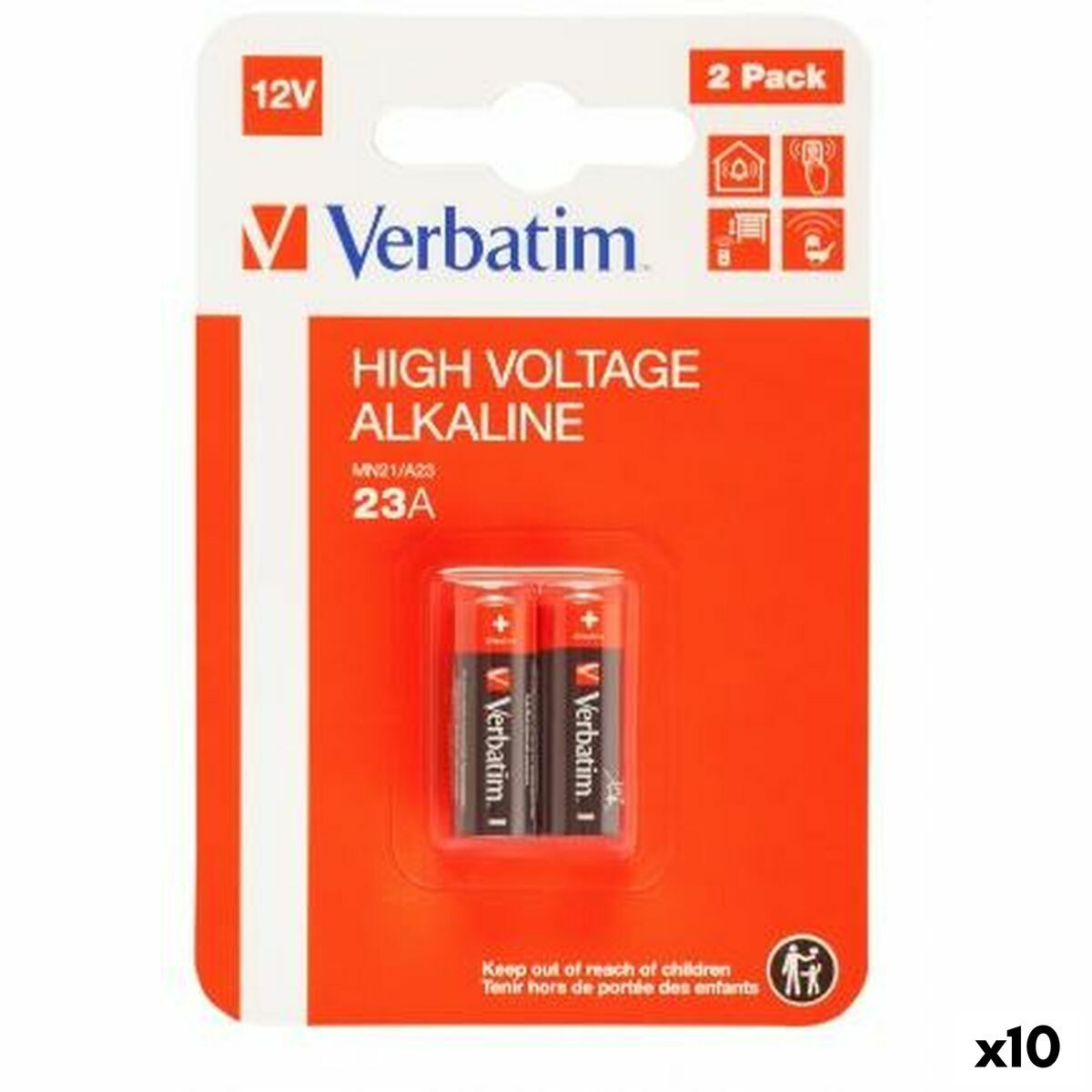KALINDRA | BB. Batteries Verbatim 12 V LR23A (2 Pieces) (10 Units)