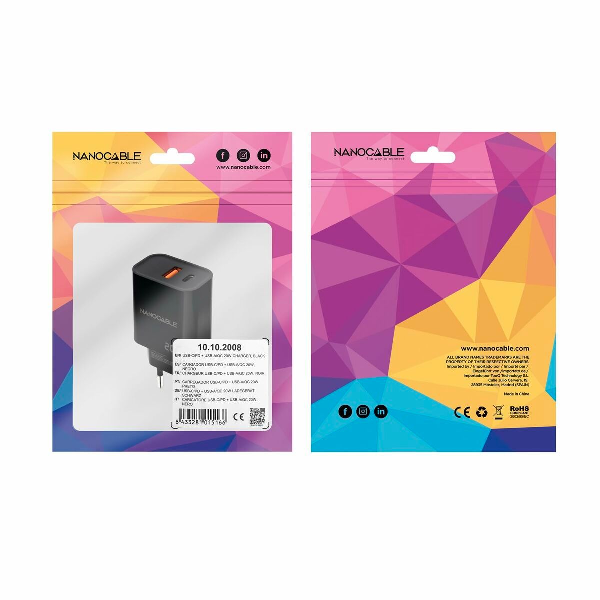 KALINDRA | BB. Wall Charger NANOCABLE 10.10.2008 Black 20 W