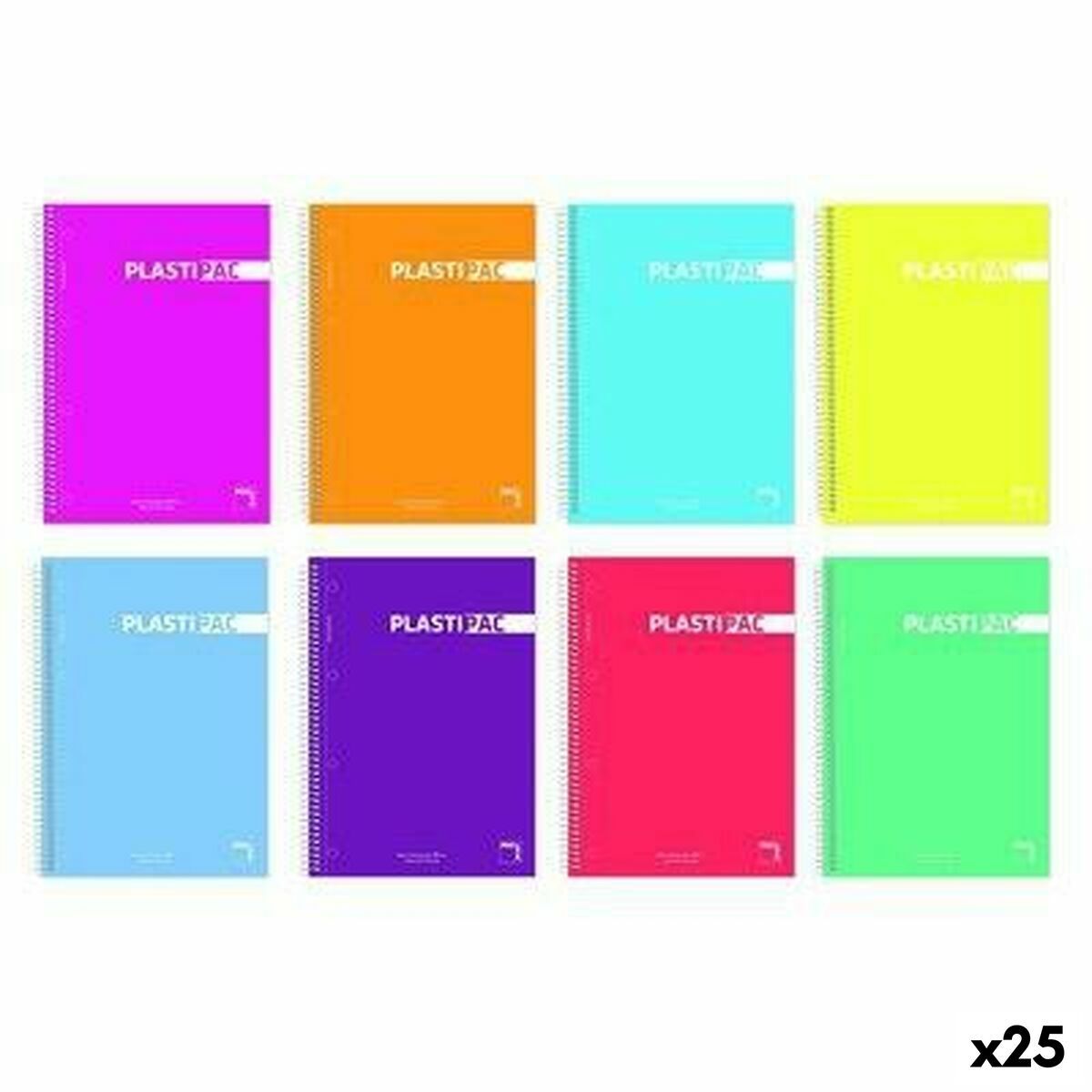 KALINDRA | BB. Set of exercise books Pacsa PLASTIPAC Din A4 80 Sheets 21,5 x 31,5 cm 5 Pieces (25 Units)