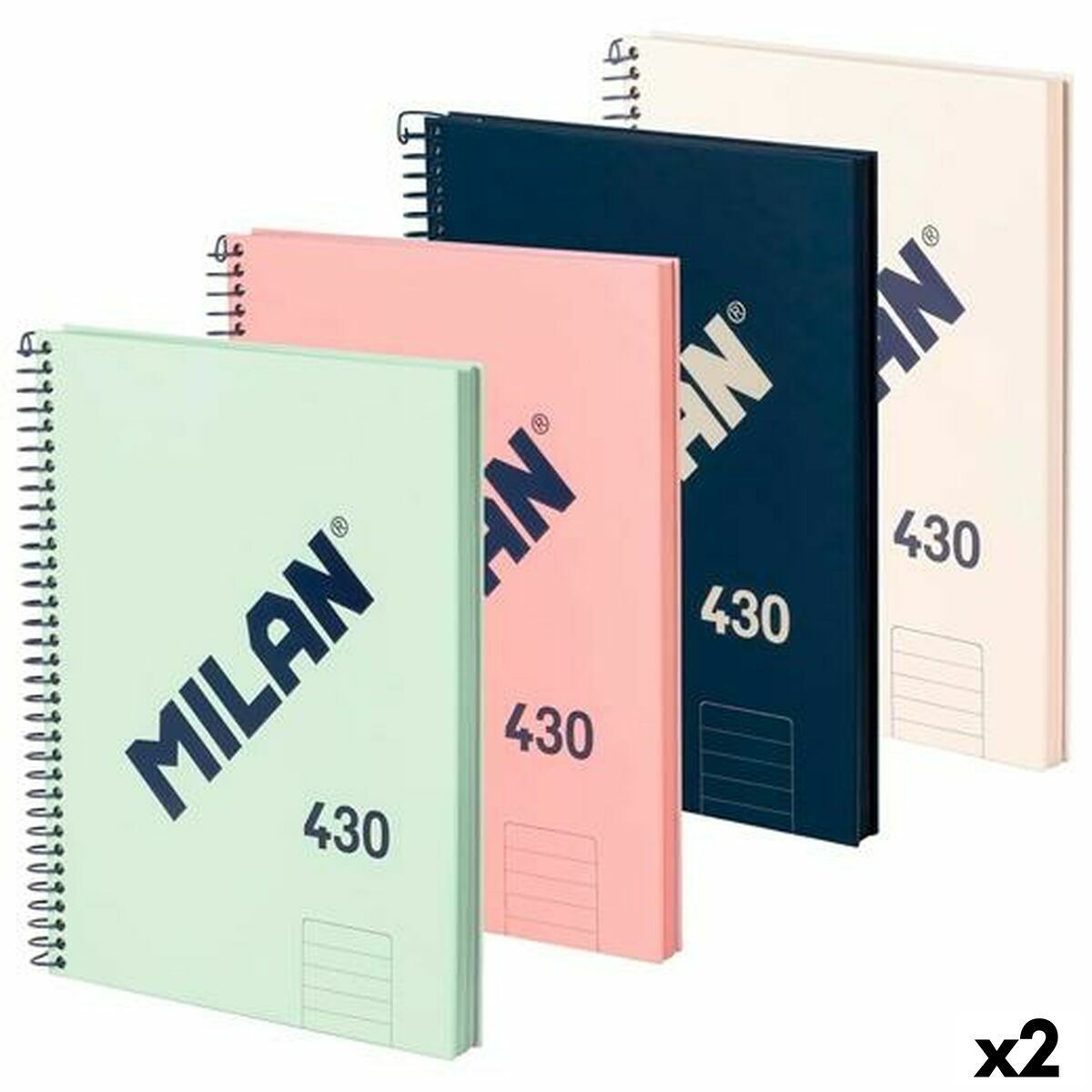 KALINDRA | BB. Set of exercise books Milan A4 80 Sheets 4 Pieces (2 Units)