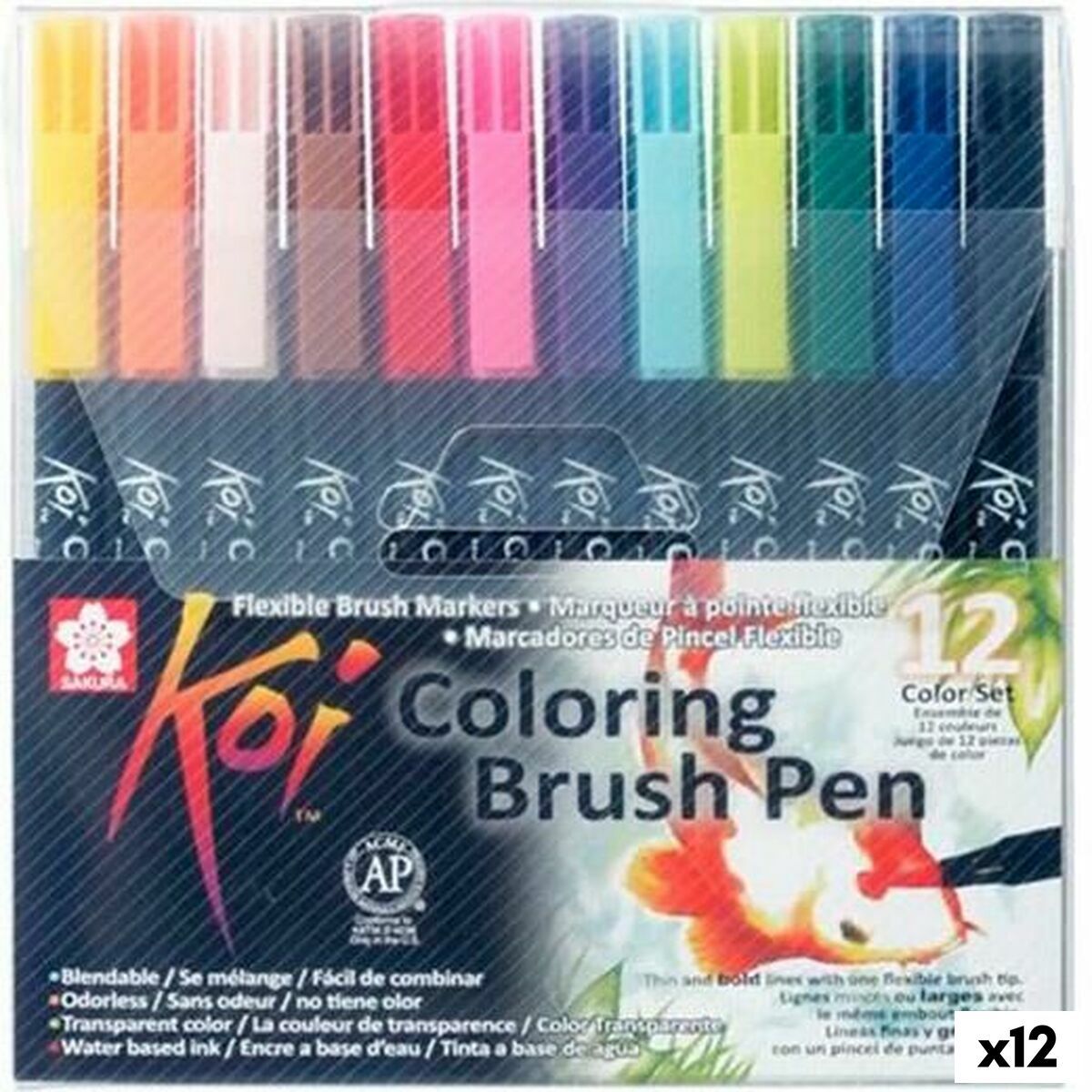 KALINDRA | BB. Set of Felt Tip Pens Talens Sakura KOI Multicolour 12 Pieces (12 Units)