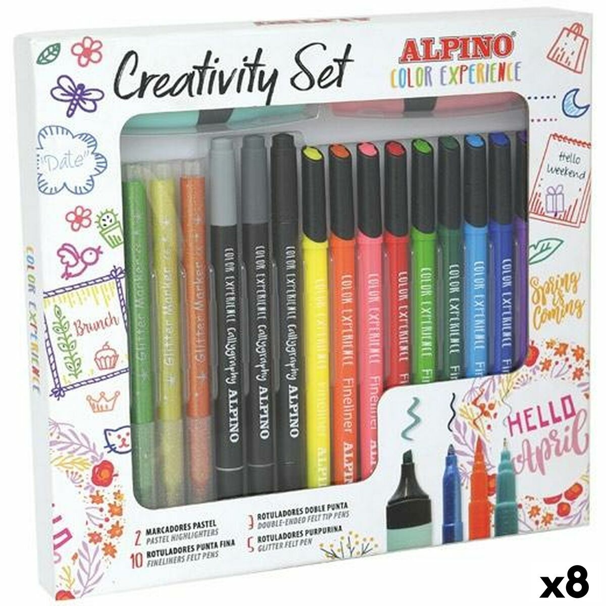 KALINDRA | BB. Set of Felt Tip Pens Alpino CREATIVITY COLOR EXPERIENCE Multicolour 20 Pieces (8 Units)