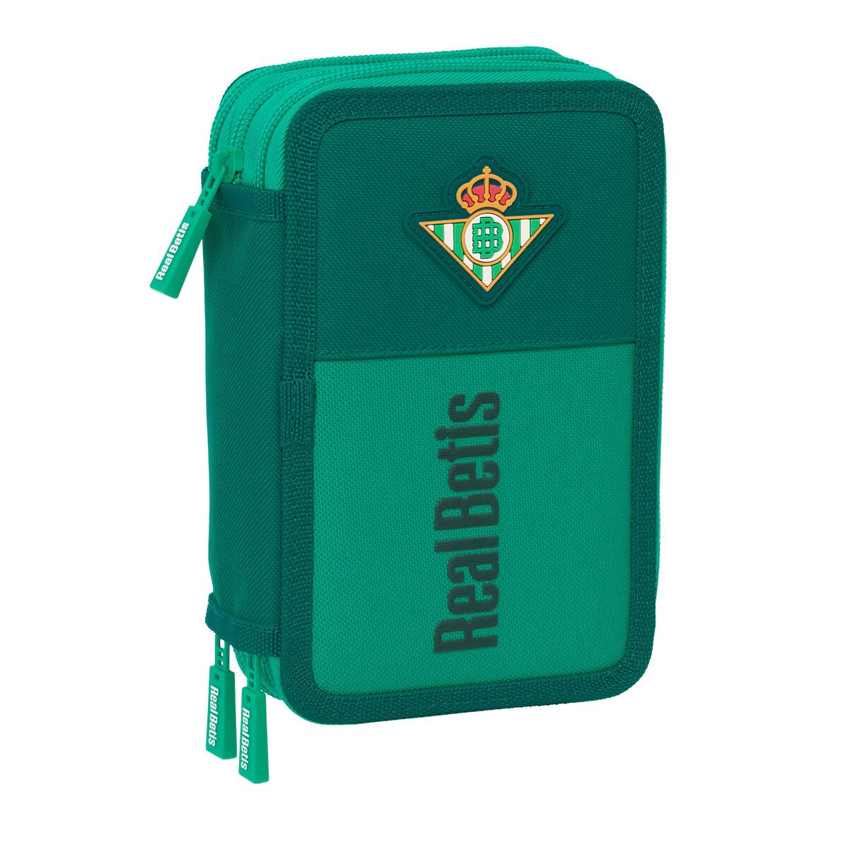 KALINDRA | BB. Triple Pencil Case Real Betis Balompié Aquamarine 12,5 x 19,5 x 5,5 cm 37 Pieces
