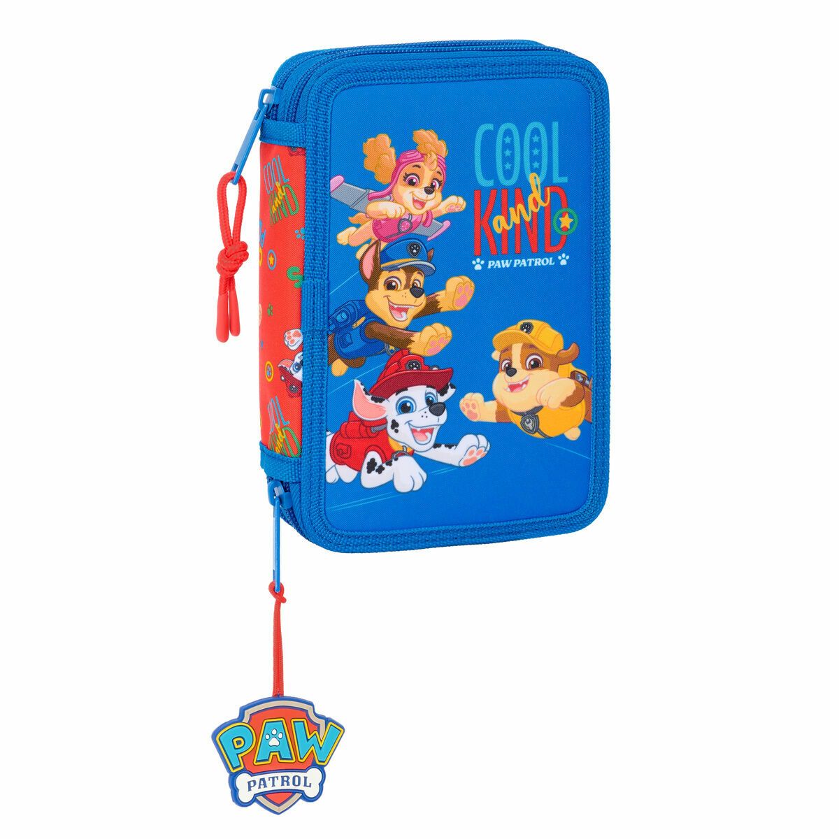 KALINDRA | BB. Double Pencil Case The Paw Patrol Cool Blue Red 12.5 x 19.5 x 4 cm 29 Pieces