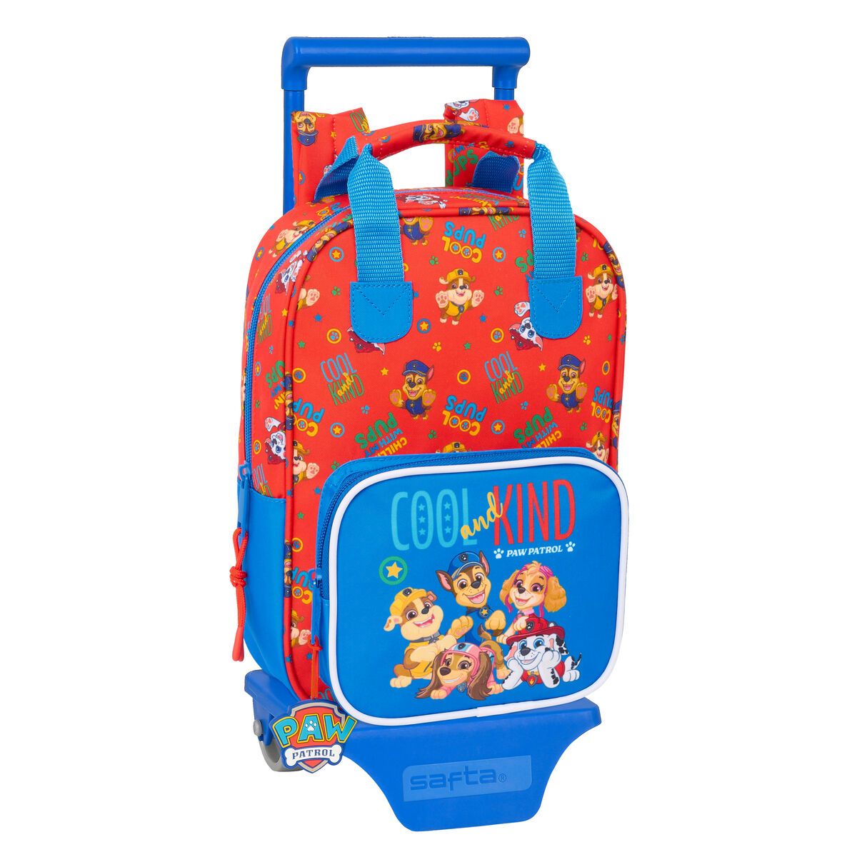 KALINDRA | BB. School Rucksack with Wheels The Paw Patrol Cool Blue Red 20 x 28 x 8 cm