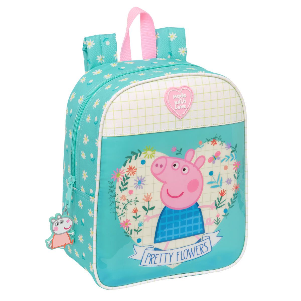 KALINDRA | BB. Child bag Peppa Pig Pretty flowers Yellow Mint 22 x 27 x 10 cm