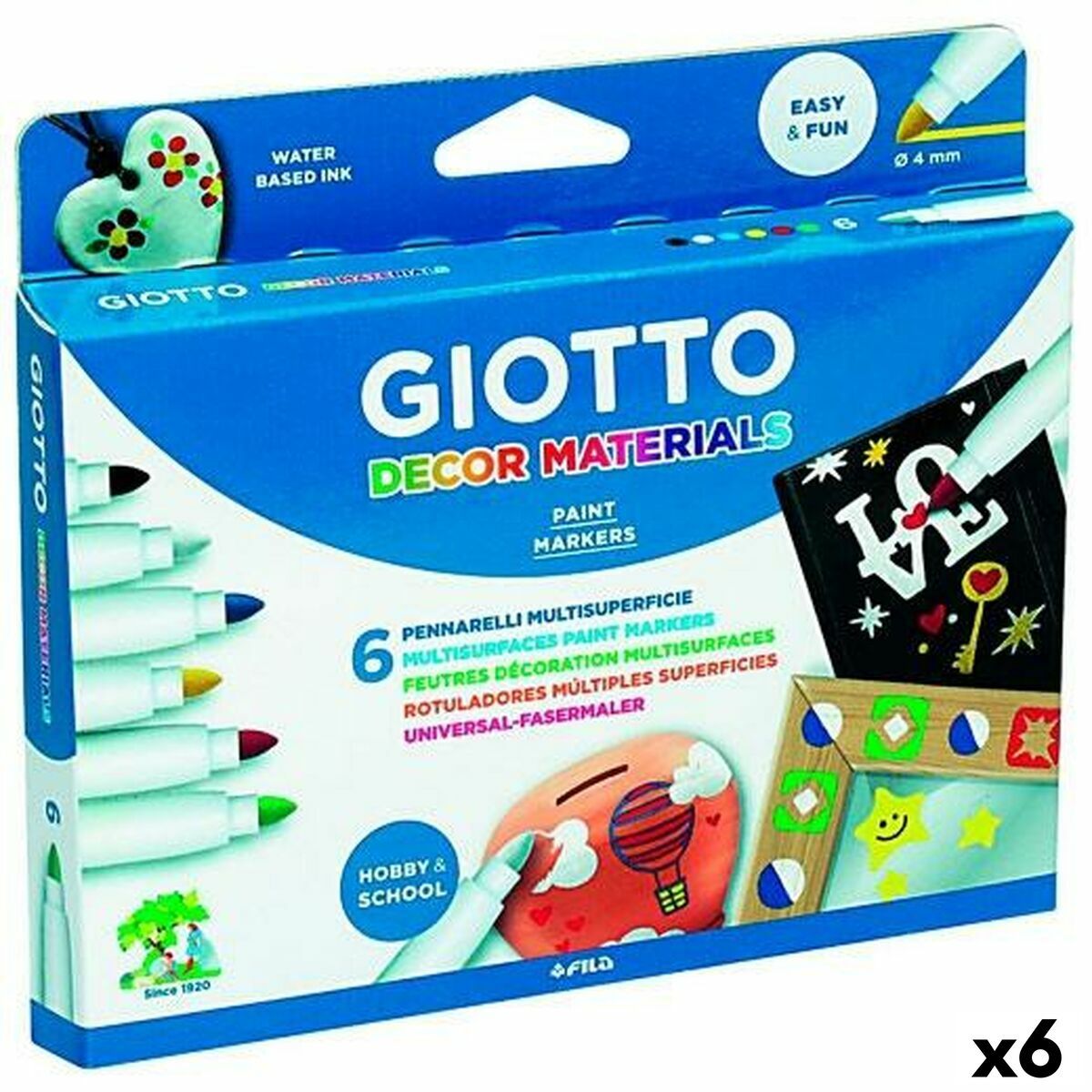 KALINDRA | BB. Set of Felt Tip Pens Giotto Multicolour 6 Pieces (6 Units)