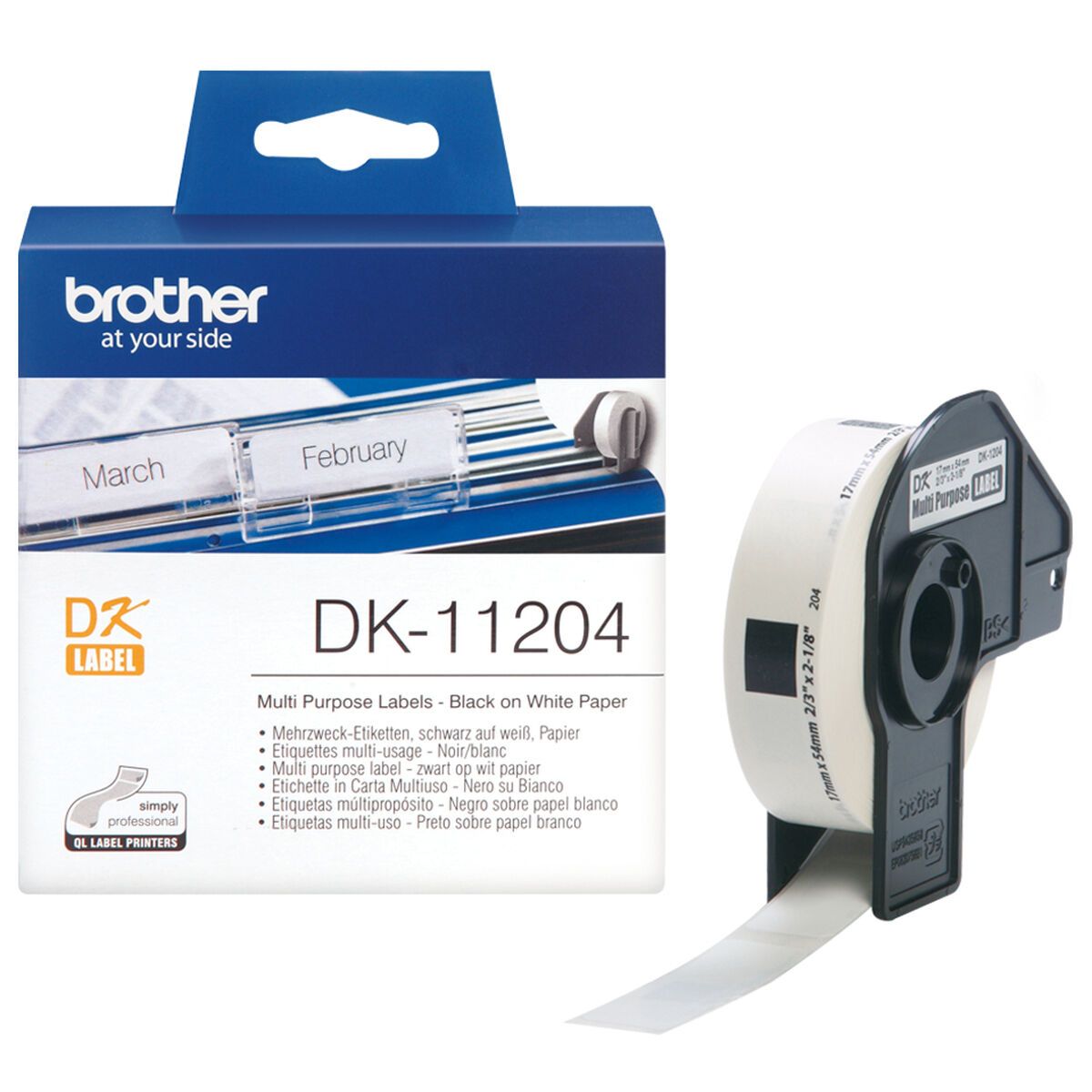 KALINDRA | BB. Multipurpose Printer Labels Brother DK11204 White Paper