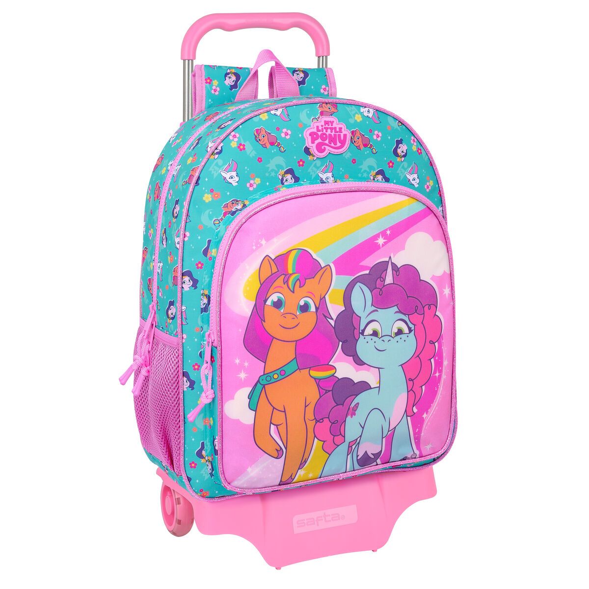 KALINDRA | BB. School Rucksack with Wheels My Little Pony Magic Pink Turquoise 33 x 42 x 14 cm